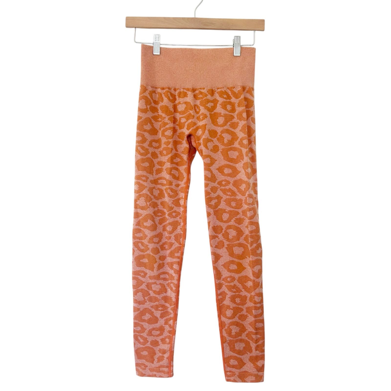 Other NVGTN Orange Leopard Print Seamless Leggings Sz S Size 27" / US 4 / IT 40 - 1 Thumbnail