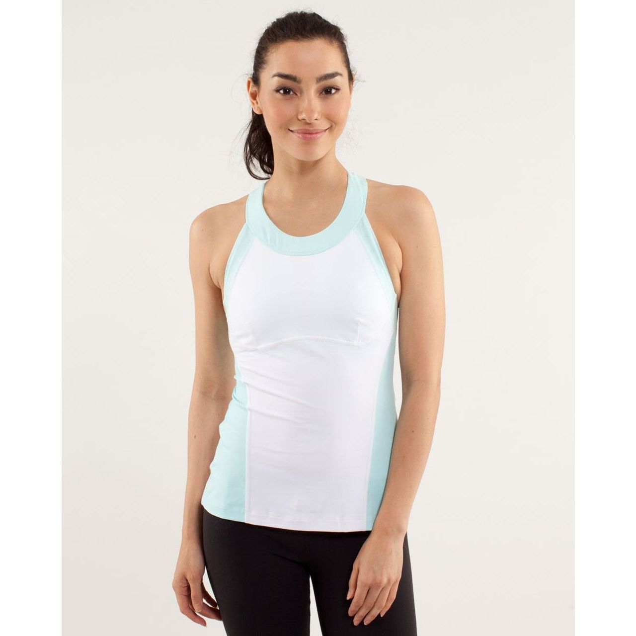 Lululemon LULULEMON Make It Count Aqua Blue Bra Stretch Tank Top Sz 4 Size S / US 4 / IT 40 - 1 Thumbnail