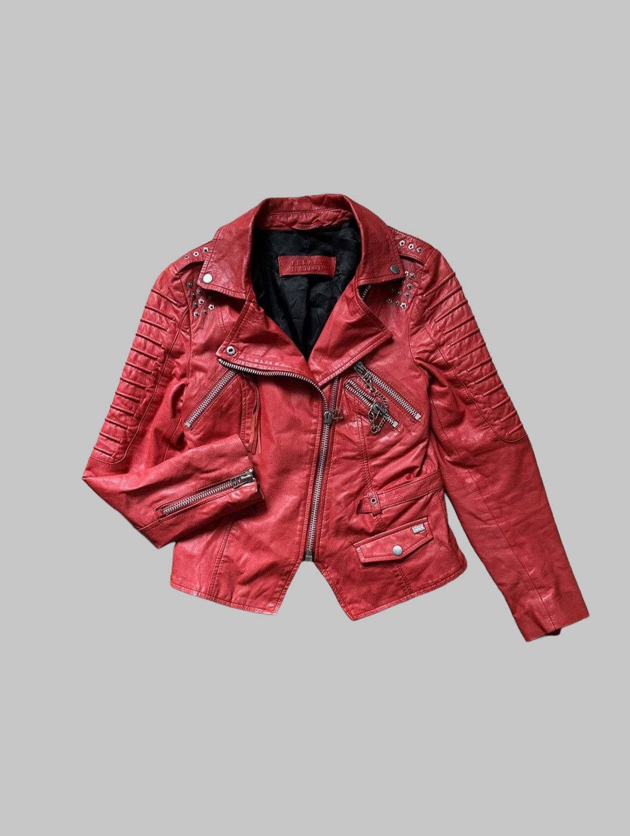 Japanese Brand Freaky Nation vintage glamour gothic leather jacket Size M / US 6-8 / IT 42-44 - 1 Thumbnail