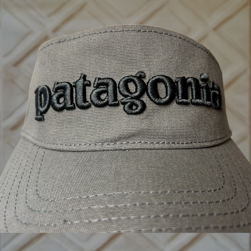 Patagonia VINTAGE Patagonia Visor One Size Gray Spellout Out Raised Letters Adjustable Running Hiking Size ONE SIZE - 1 Thumbnail