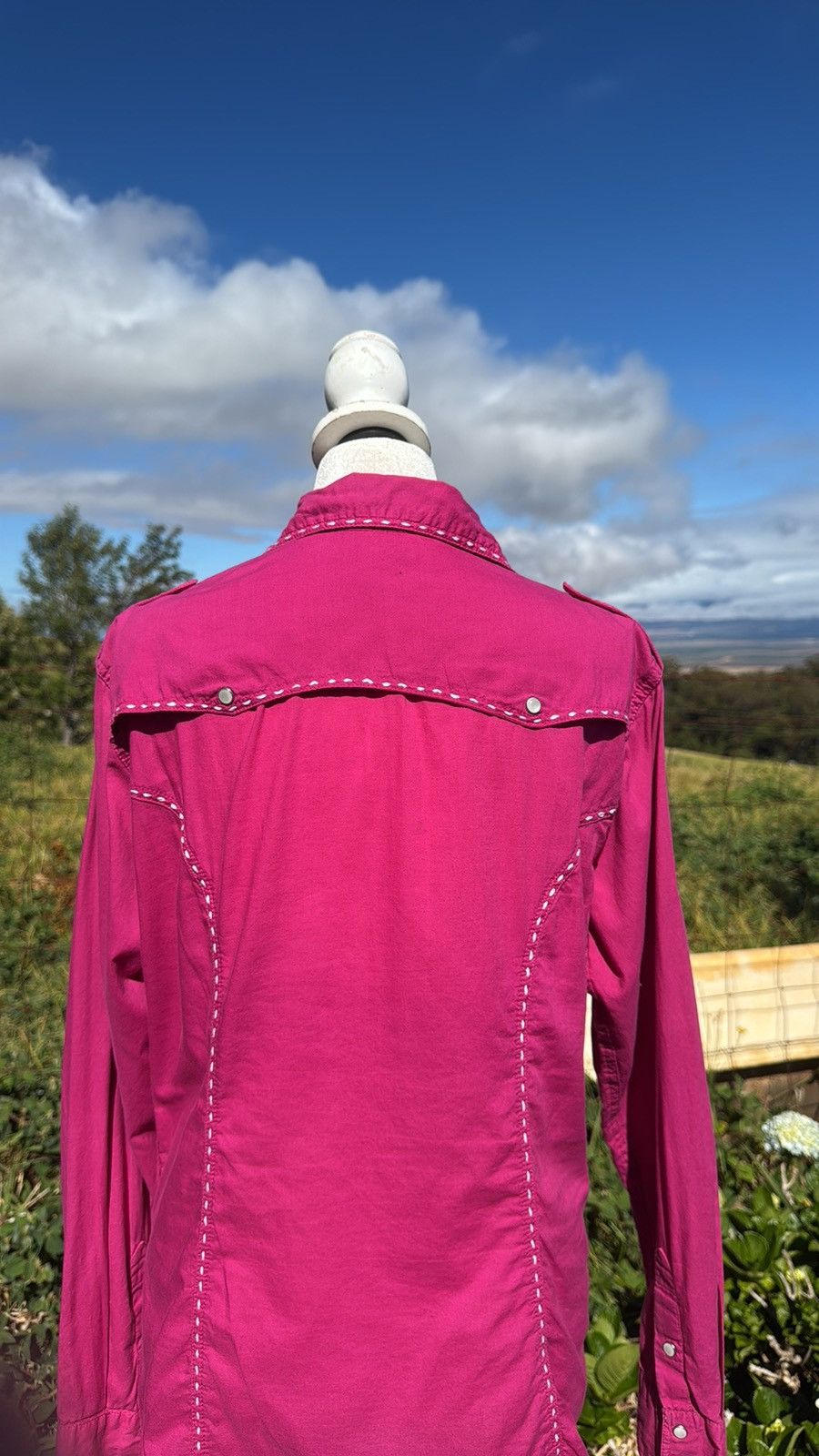 Panhandle Slim Panhandle Slim Pink Embroidered Western pearl snap top Size L / US 10 / IT 46 - 4 Thumbnail