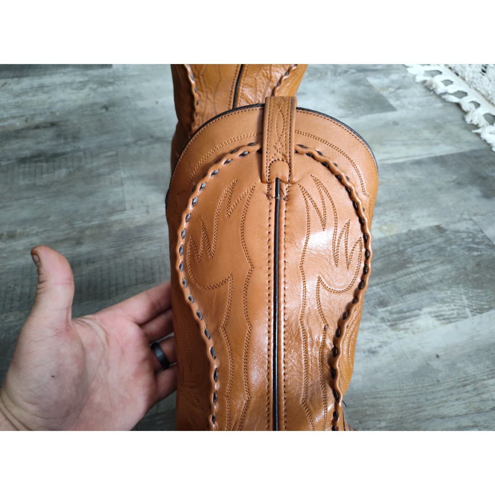 Dan Post VINTAGE Dan Post Western Cowboy Boots Men Sz 9.5 EE Brown Leather Pointed Toe Size US 9.5 / EU 42-43 - 3 Thumbnail