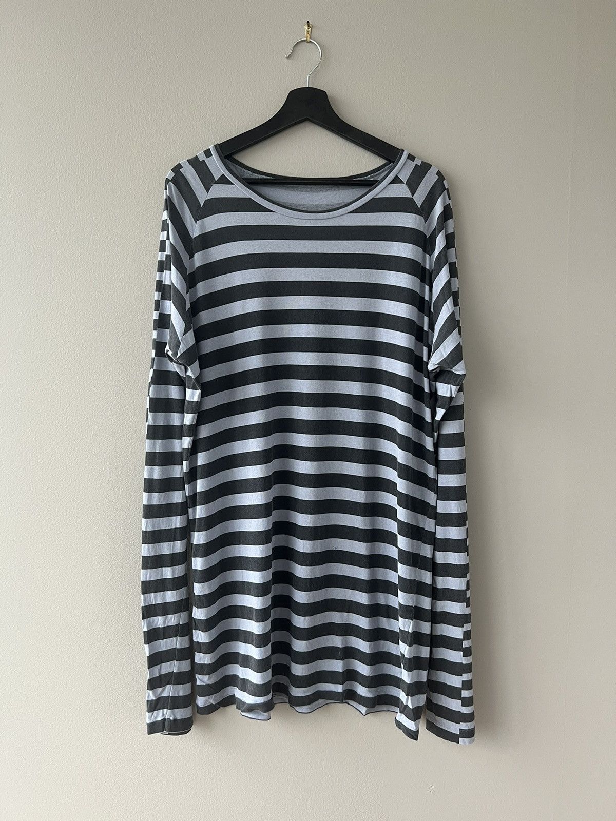 image of Haider Ackermann Ss15 Striped Longsleeve in Black, Men's (Size Medium)