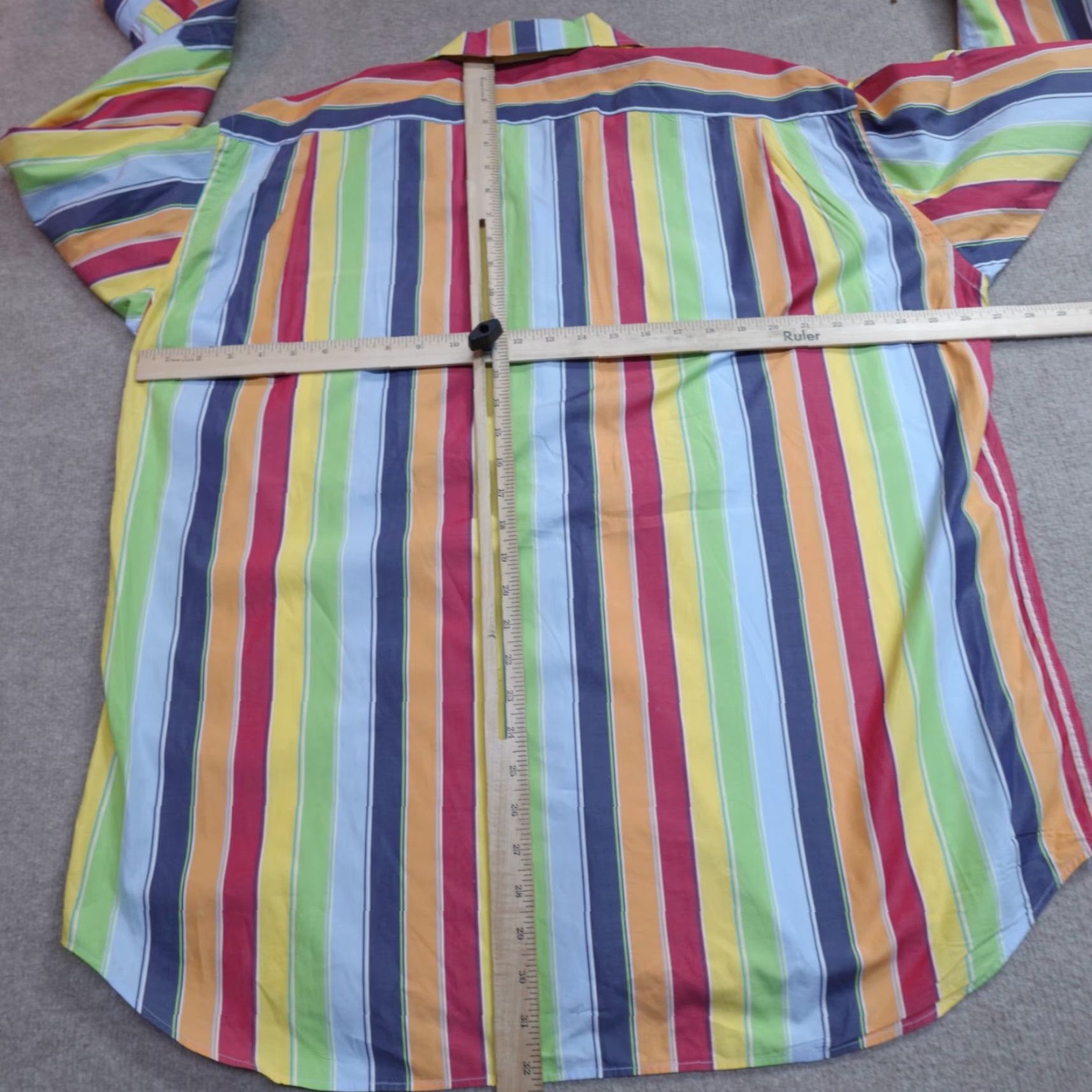 Vintage Maus & Hoffman Shirt XL Blue Yellow Green Striped Camp Collar Made In Italy Size US XL / EU 56 / 4 - 6 Thumbnail