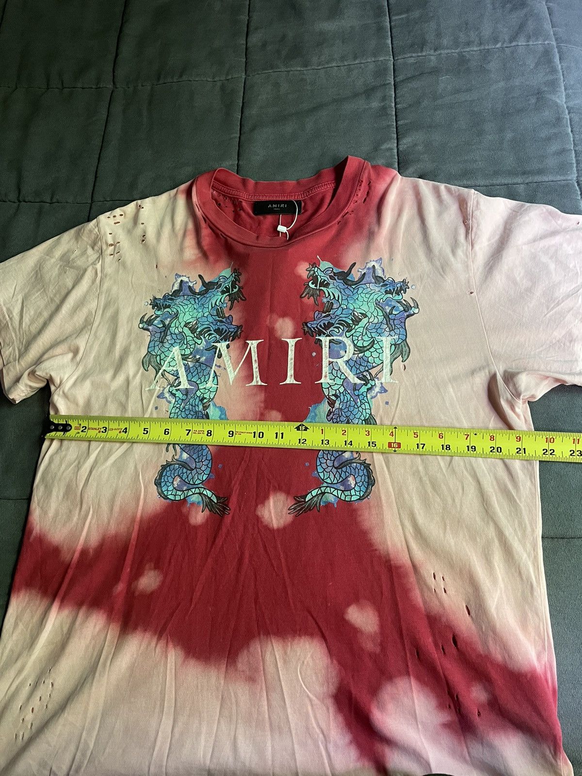 Amiri Amiri Oversized Tie Dye Dragon Distressed T Shirt Size US S / EU 44-46 / 1 - 5 Thumbnail