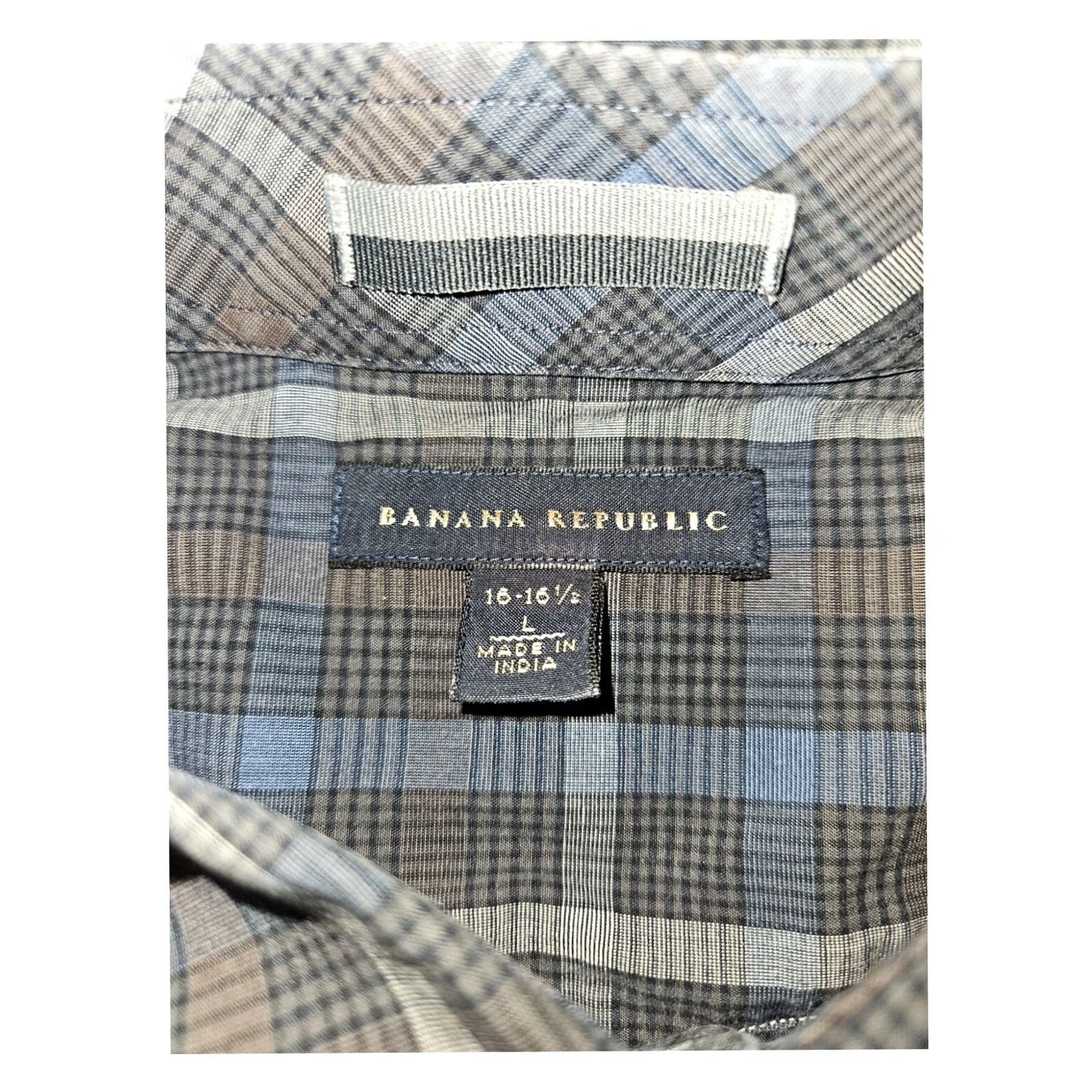 Banana Republic Banana Republic Pearl Snap Shirt Large Men's Tartan Gray Casual Western Cowboy Shirt Size US L / EU 52-54 / 3 - 2 Thumbnail