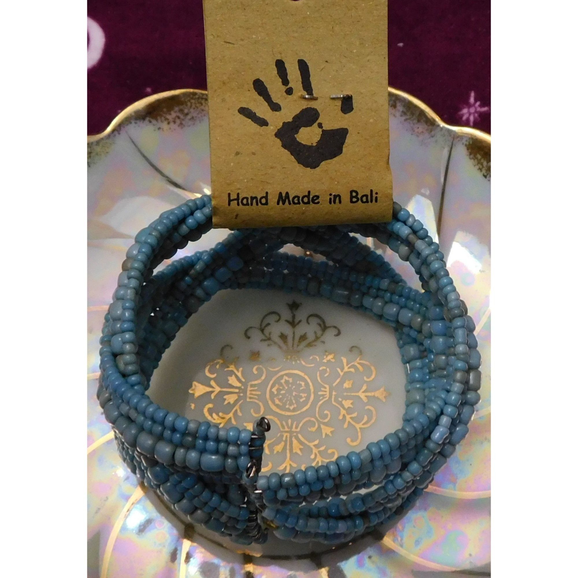 Other Archipelago Handmade Blue beaded Cuff Bracelet Size ONE SIZE - 6 Thumbnail