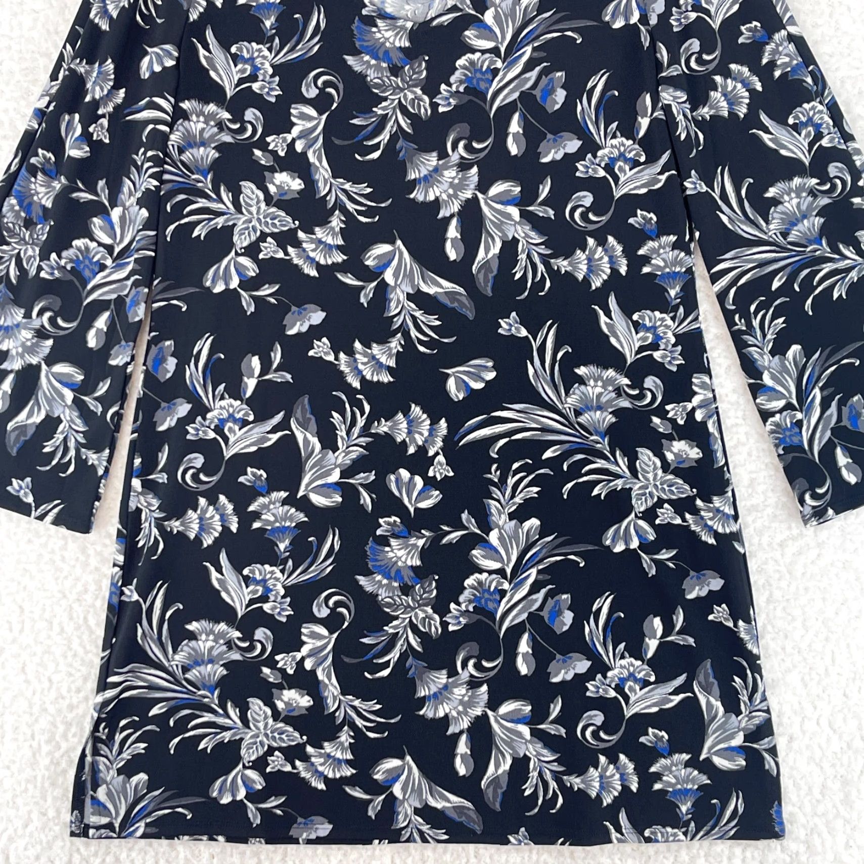 White House Black Market White House Black Market Dress Womens Medium 3/4 Sleeve Black Floral Print Size M / US 6-8 / IT 42-44 - 4 Thumbnail