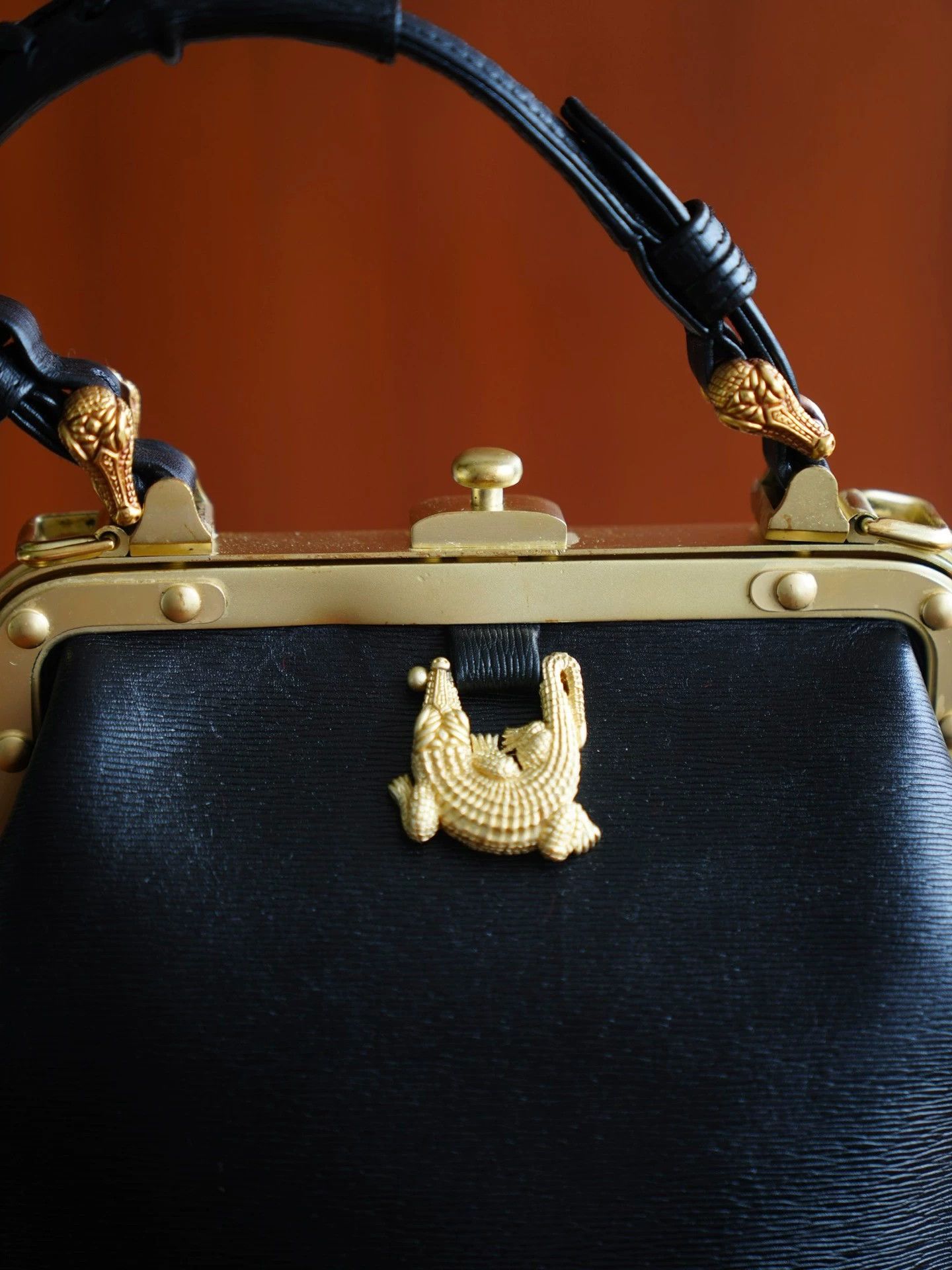 Other Barry Kieselstein-cord Vtg Black & Gold Croc Mini 2way Size ONE SIZE - 5 Thumbnail