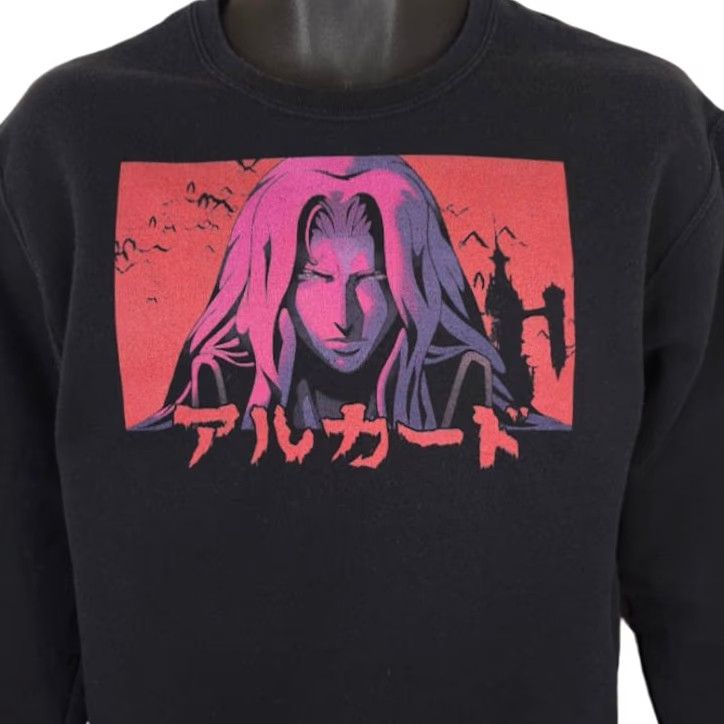Jerzees VINTAGE: Castlevania Alucard Sweatshirt Mens Size Small Black Netflix Anime Sunset Size US S / EU 44-46 / 1 - 2 Thumbnail