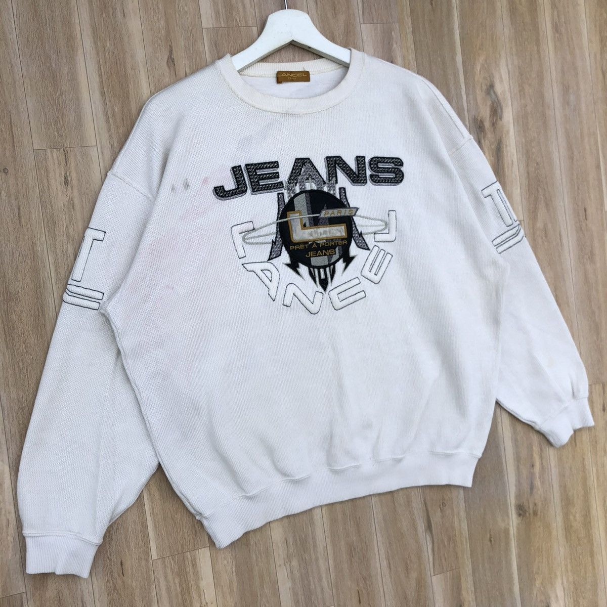 Lancel × Vintage Vintage Lancel Paris Jeans Pullover Sweatshirt Size L / US 10 / IT 46 - 2 Thumbnail