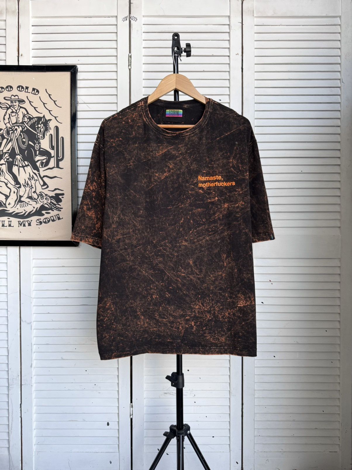 Other EGORINI Namaste Motherfuckers Acid Wash Oversized T-Shirt Size US L / EU 52-54 / 3 - 1 Thumbnail