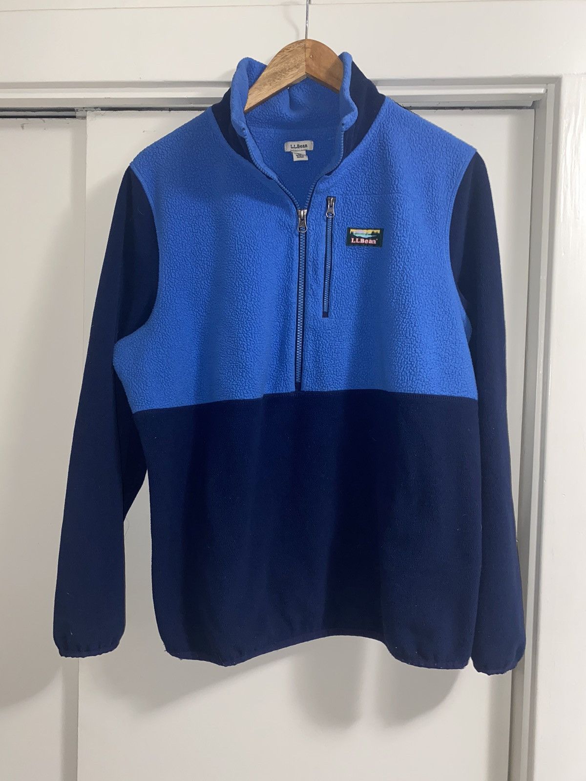 L.L. Bean × Vintage Vintage 90s L.L. Bean Half Zip Fleece Blue Size XL Size US XL / EU 56 / 4 - 1 Thumbnail