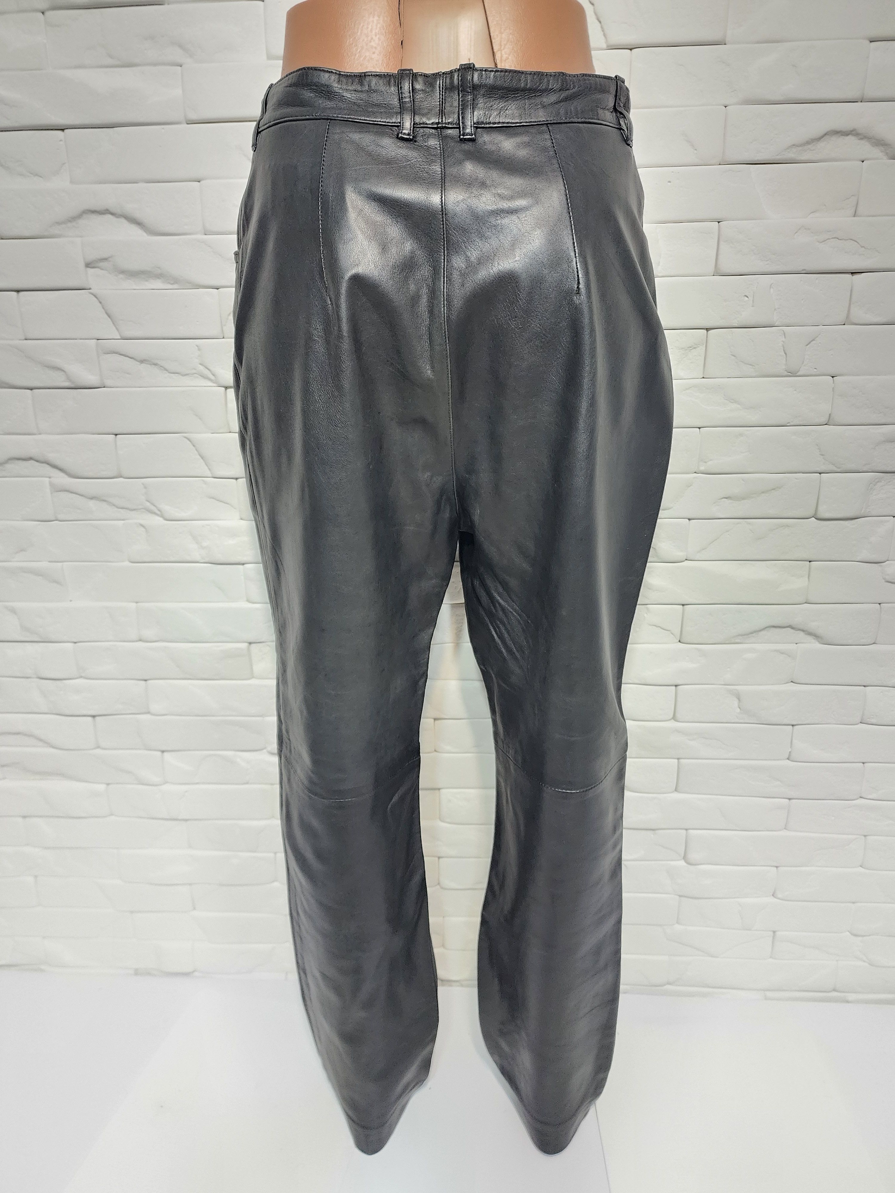 Genuine Leather Black Leather Pants: Women's Genuine Leather Trousers Size 30" / US 8 / IT 44 - 5 Thumbnail