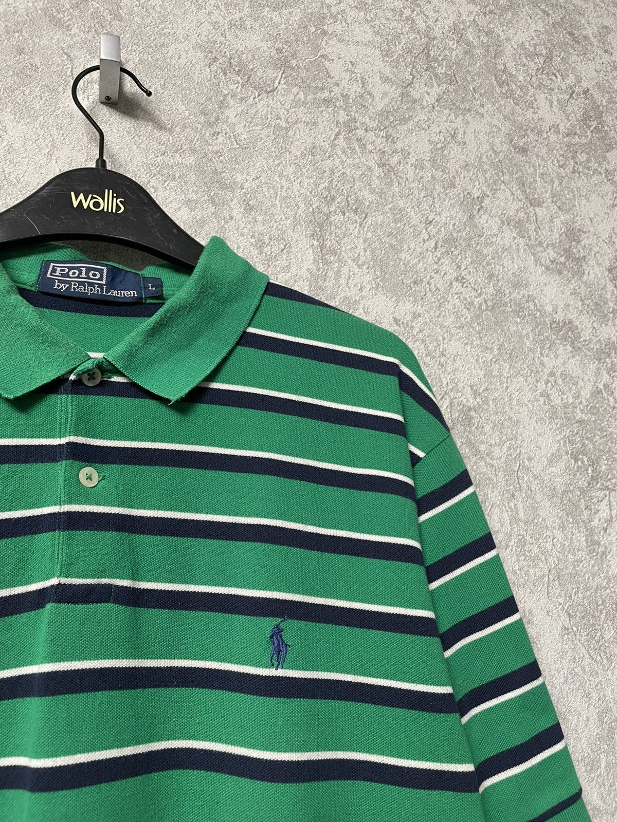 Polo Ralph Lauren Vintage Polo Ralph Lauren Green Striped Polo Shirt Y2K Size US L / EU 52-54 / 3 - 4 Thumbnail