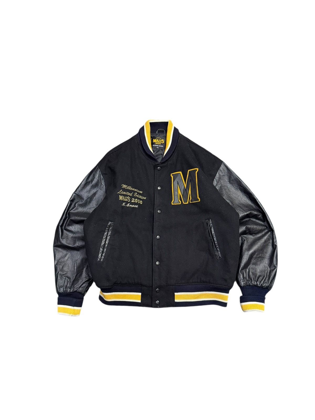 Vintage Vintage 90s Limited Edition Malt Beer Leather Varsity Size US L / EU 52-54 / 3 - 1 Thumbnail
