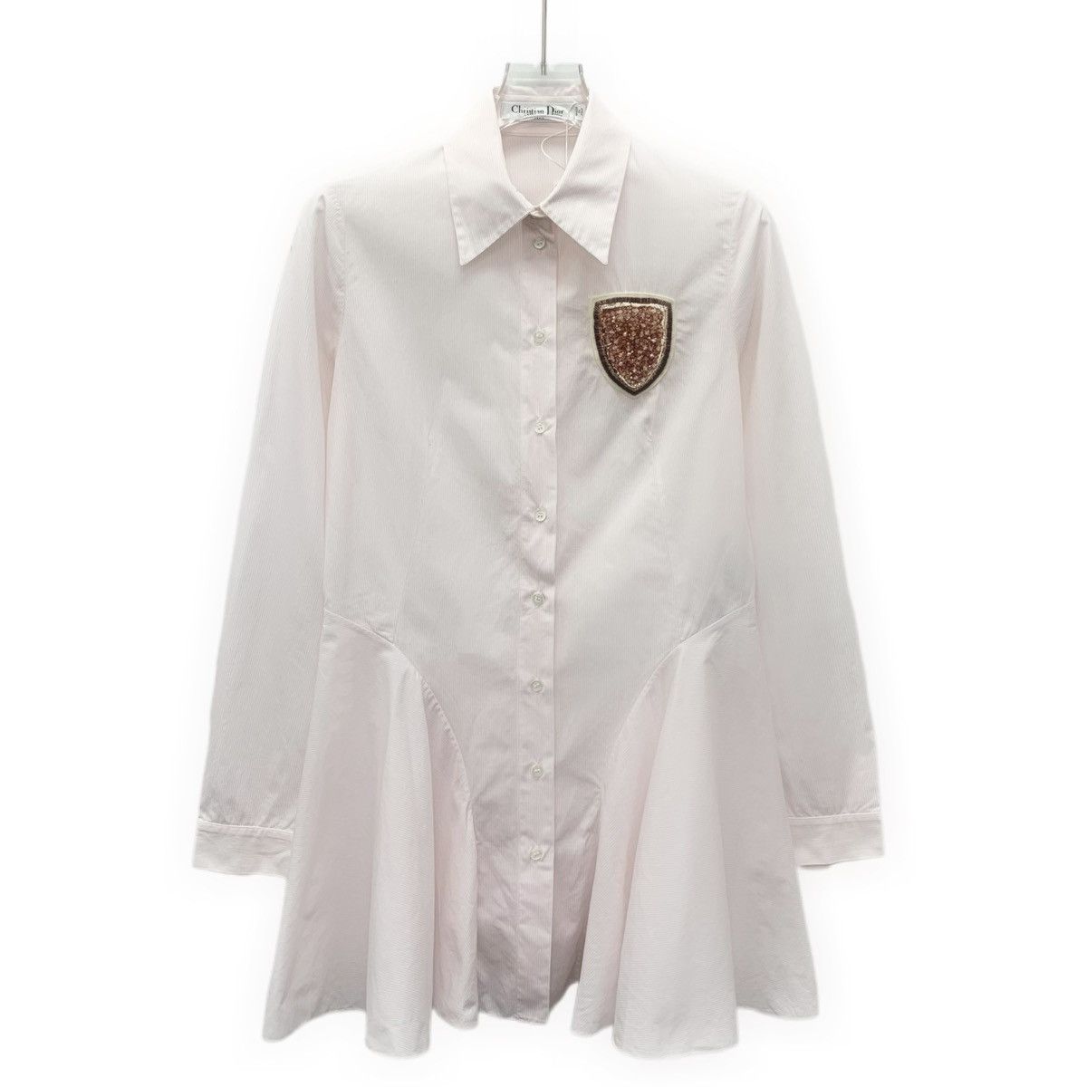 Dior Dior Pink Beaded Lapel Shirt Dress K26WX Size XS / US 0-2 / IT 36-38 - 1 Thumbnail
