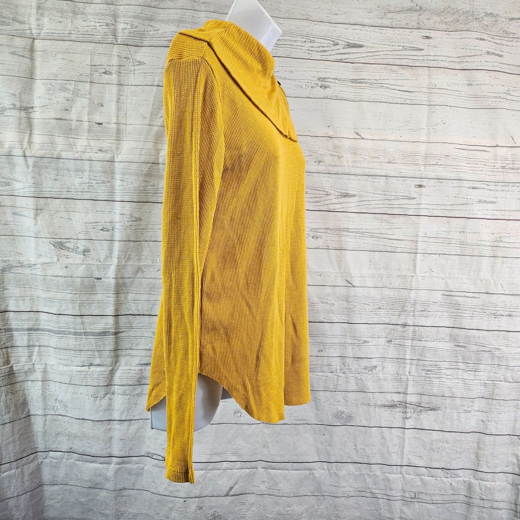 Michael Stars Michael Stars Womens Bibi Cowl Neck Top Sz Small Yellow Long Sleeve Size S / US 4 / IT 40 - 3 Thumbnail