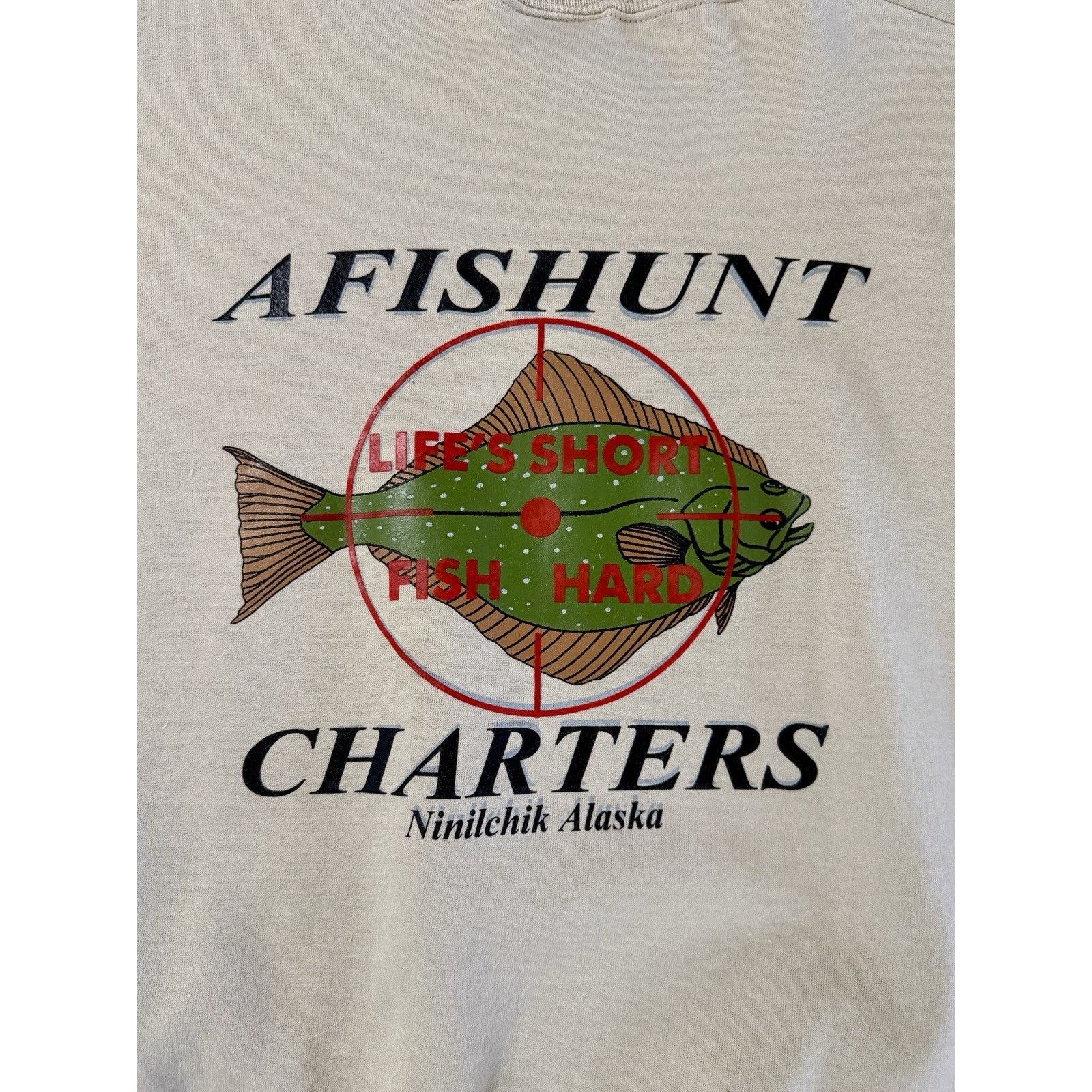 Vintage Alaska Fishing Charters Crew PulloverSweatshirt, Beige Size US XL / EU 56 / 4 - 7 Thumbnail