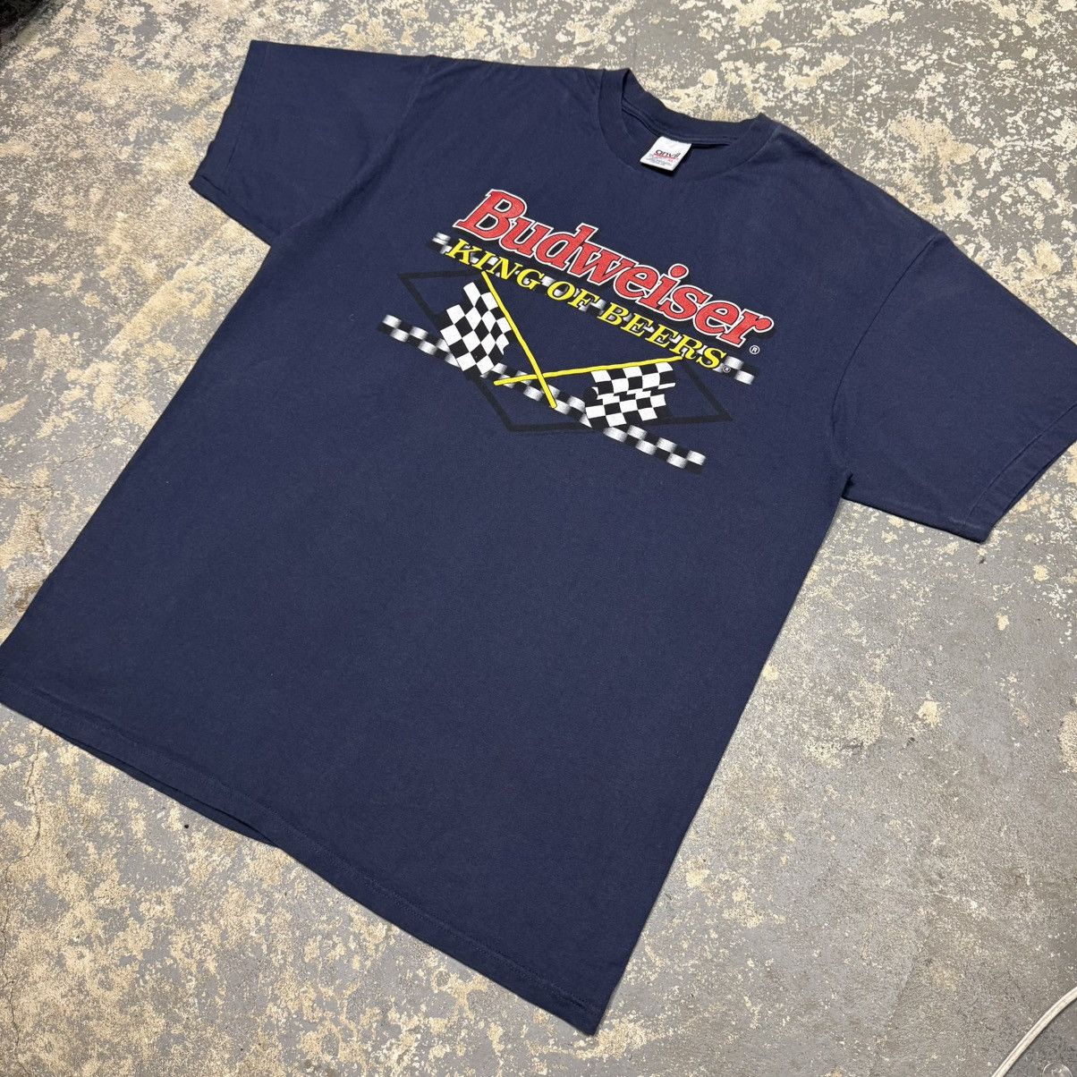 Vintage Vintage Budweiser King Of Beer Navy Racing Tshirt 90s Size US XL / EU 56 / 4 - 2 Thumbnail