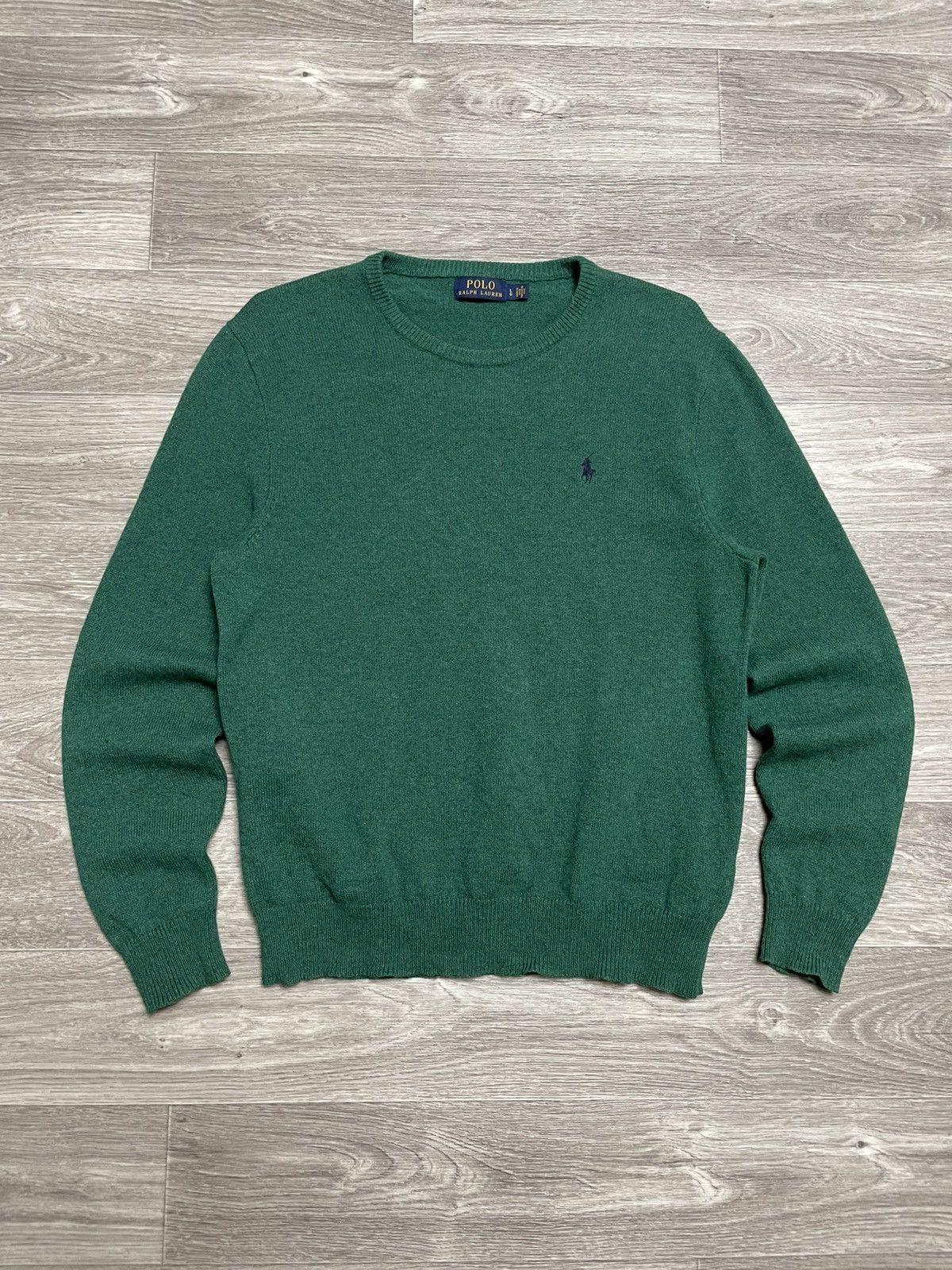 Polo Ralph Lauren Vintage Polo Ralph Lauren Green Wool Sweater Size US L / EU 52-54 / 3 - 1 Thumbnail
