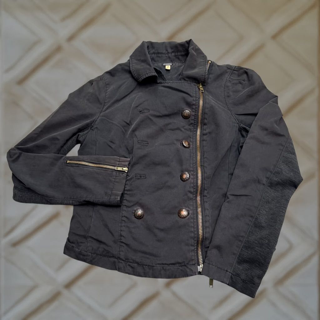 Free People Free People Jacket Shirt Womens 10 Black Full Zip Motorcycle Zip Pocket Casual Streetwear 10 Womens Size L / US 10 / IT 46 - 1 Thumbnail