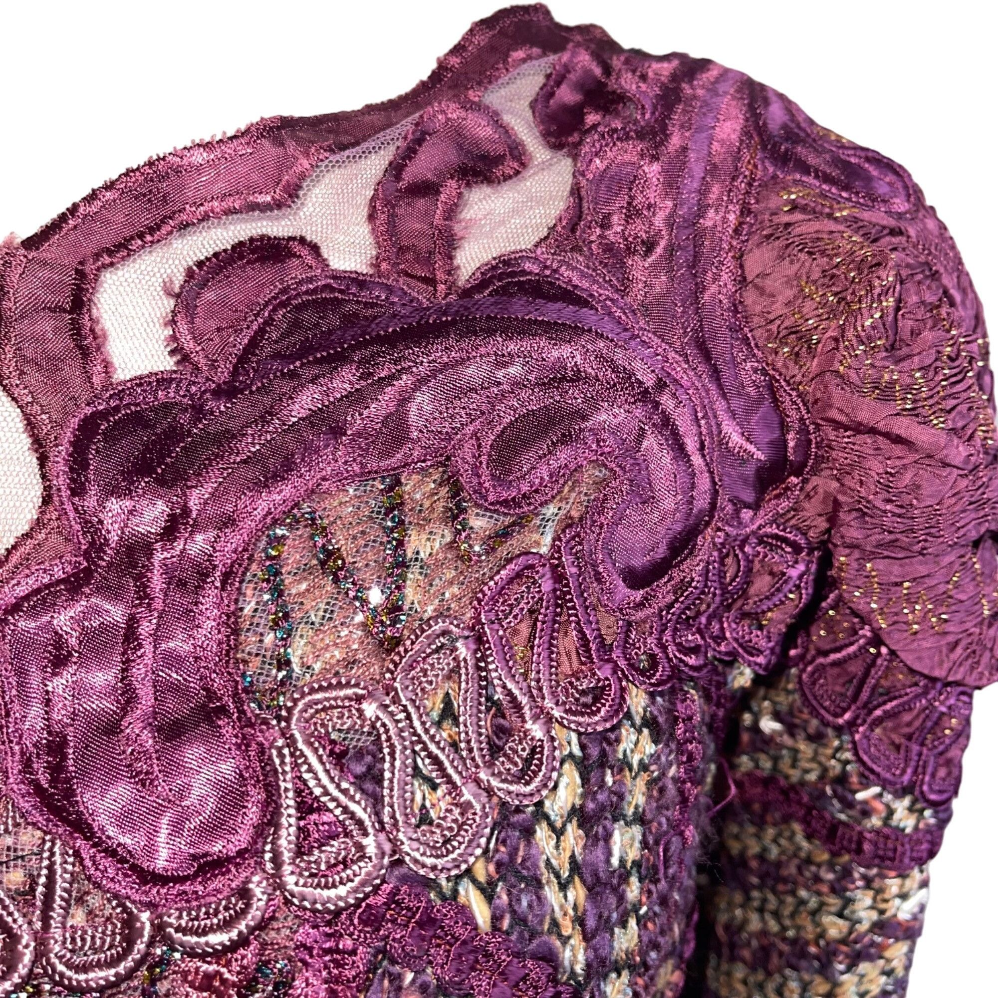 Vintage Vintage Womens Sweater Size Large Purple Size L / US 10 / IT 46 - 3 Thumbnail