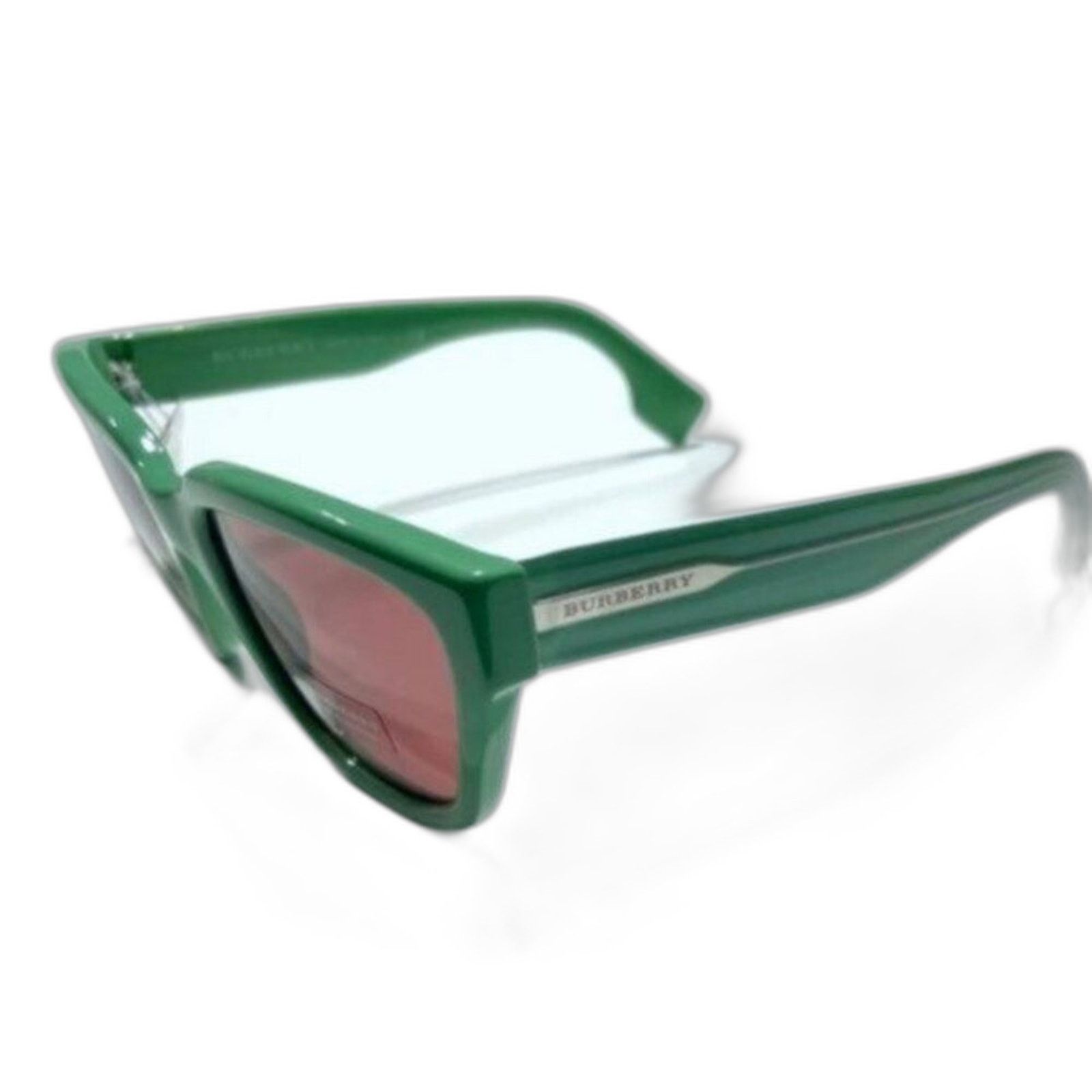 Burberry Burberry 54mm Square Sunglasses Frame Green Lens Violet Size ONE SIZE - 2 Thumbnail