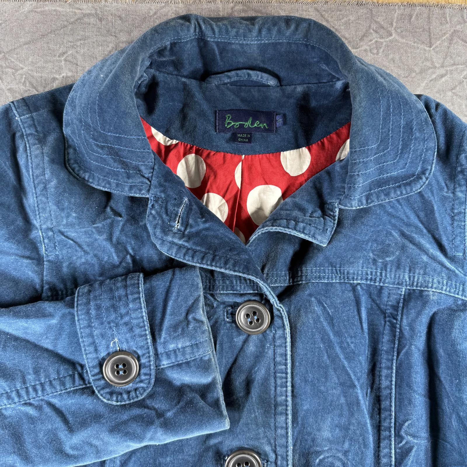 Boden Boden Coat Women's 14 Blue Red White Polka Dot Lining Size XL / US 12-14 / IT 48-50 - 1 Thumbnail