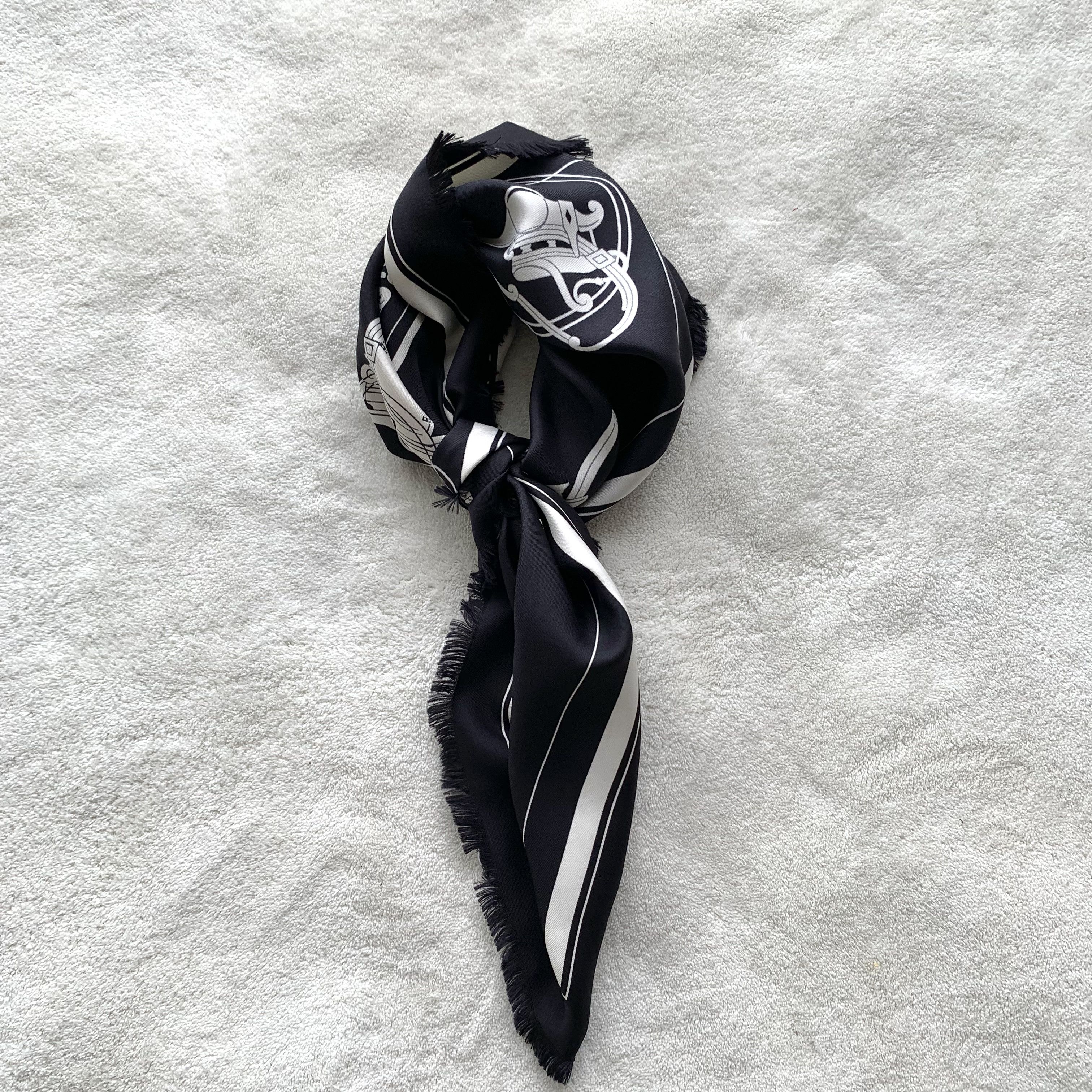 Hermes Hermès Ex-Libris Silk Scarf Black (80×80 cm) Size ONE SIZE - 9 Thumbnail