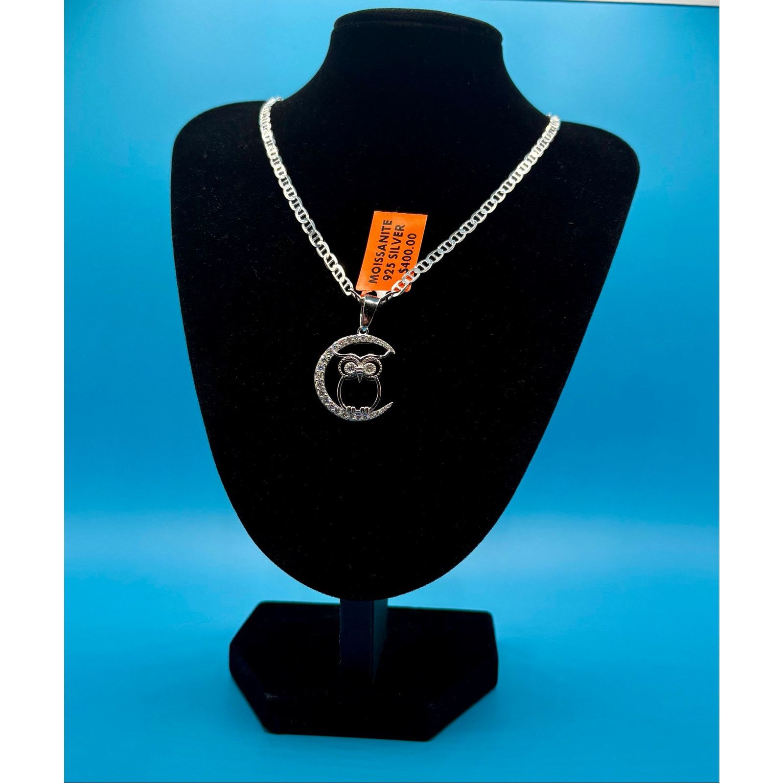 Jewelry NWT - 1ct Moissanite Owl Pendant & 22" Chain - 925 Sterling Size ONE SIZE - 1 Thumbnail
