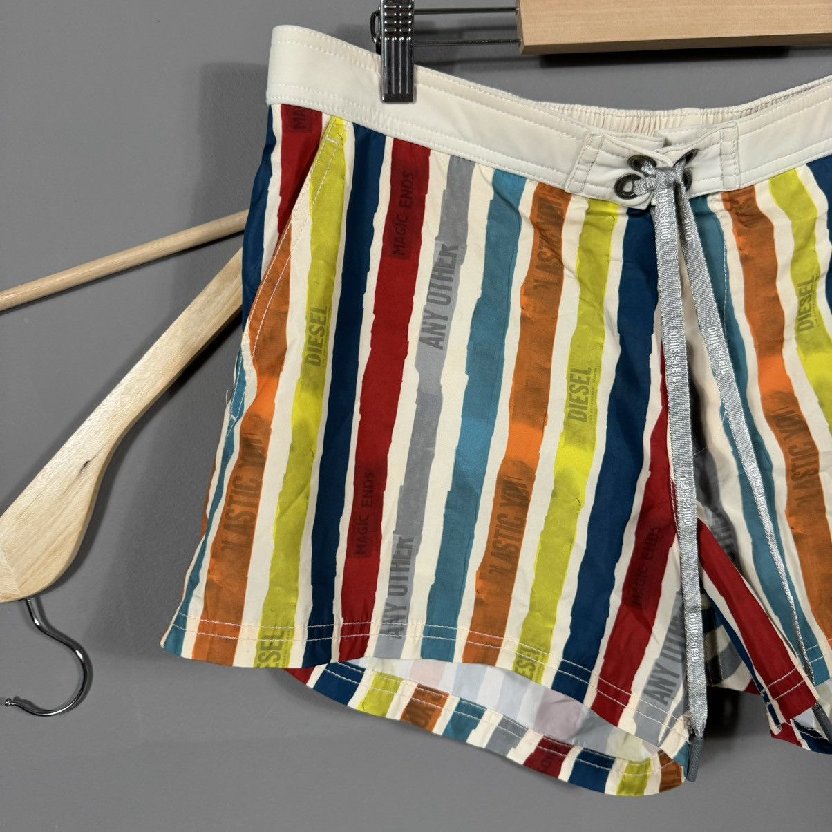 Diesel × Vintage Vintage Diesel Beachwear Striped Swim Shorts Size US 34 / EU 50 - 4 Thumbnail