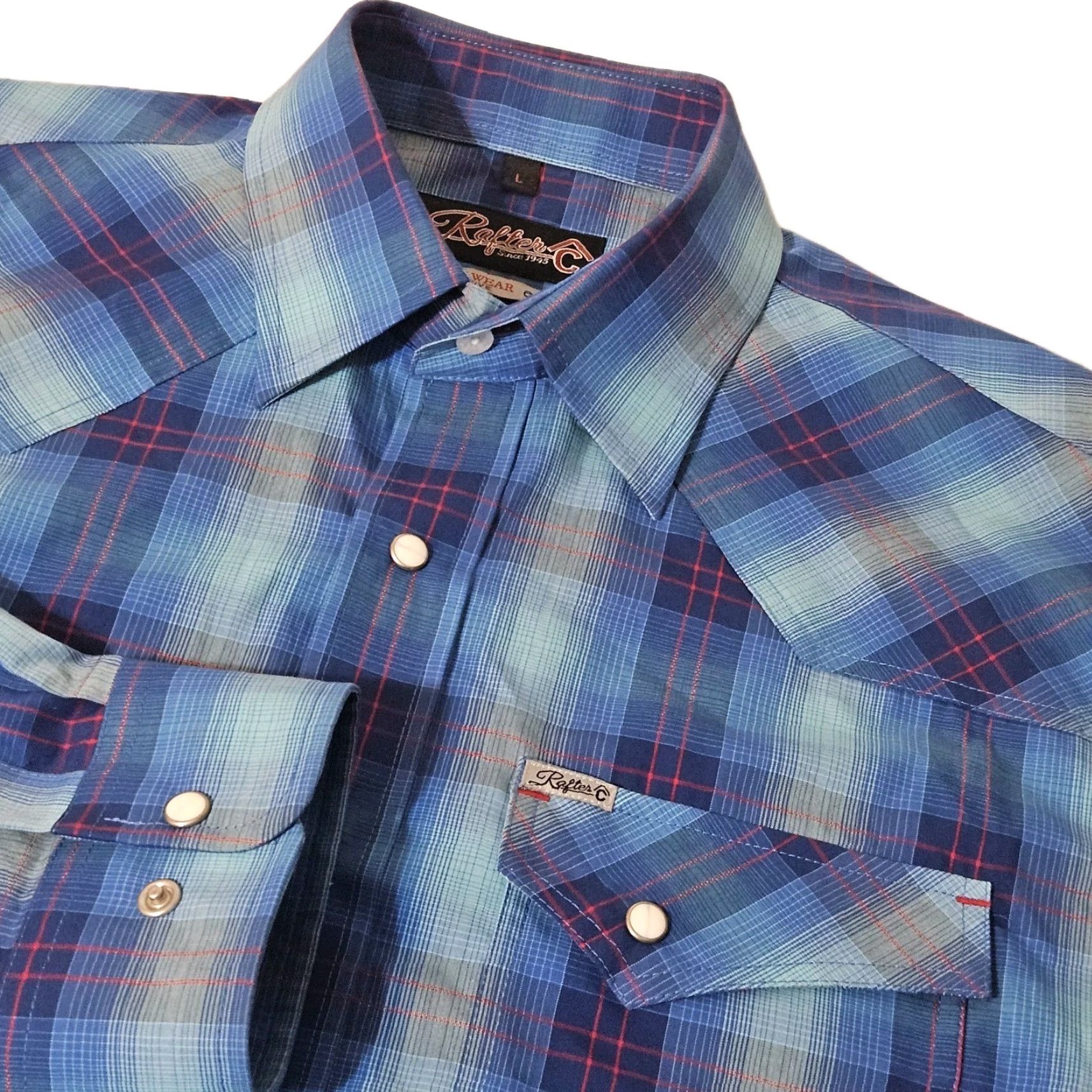 Vintage Rafter C Shirt Men’s L Plaid Pearl Snap Long Sleeve Western Collared Button-Up Size US L / EU 52-54 / 3 - 2 Thumbnail