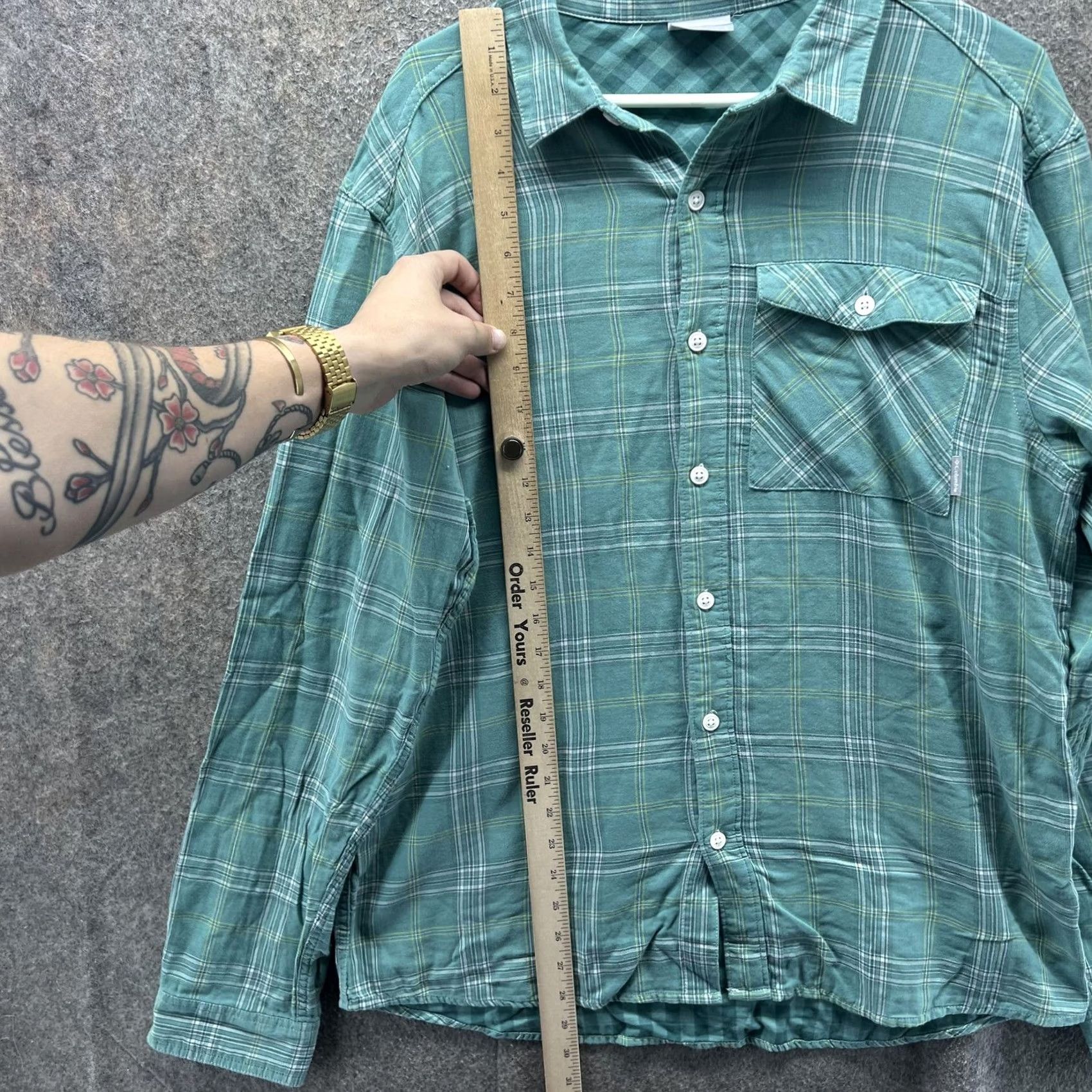 Vintage Columbia Shirt Mens Large Green Plaid Button Down Long Sleeve Cotton Outdoor Size US L / EU 52-54 / 3 - 6 Thumbnail