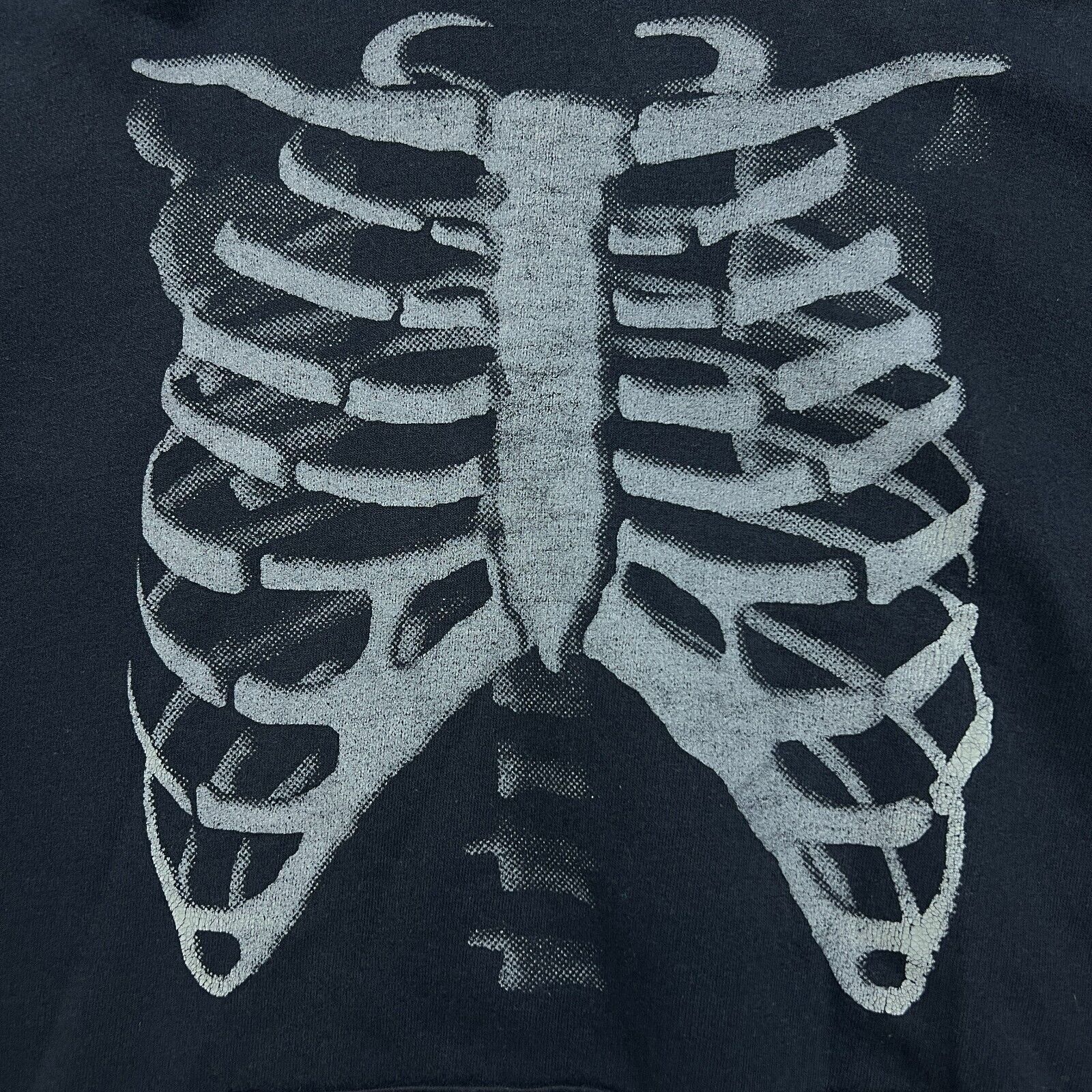 Vintage VTG 2005 Skeleton Hoodie Medium AOP Faded Hooded Sweatshirt Size US M / EU 48-50 / 2 - 3 Thumbnail