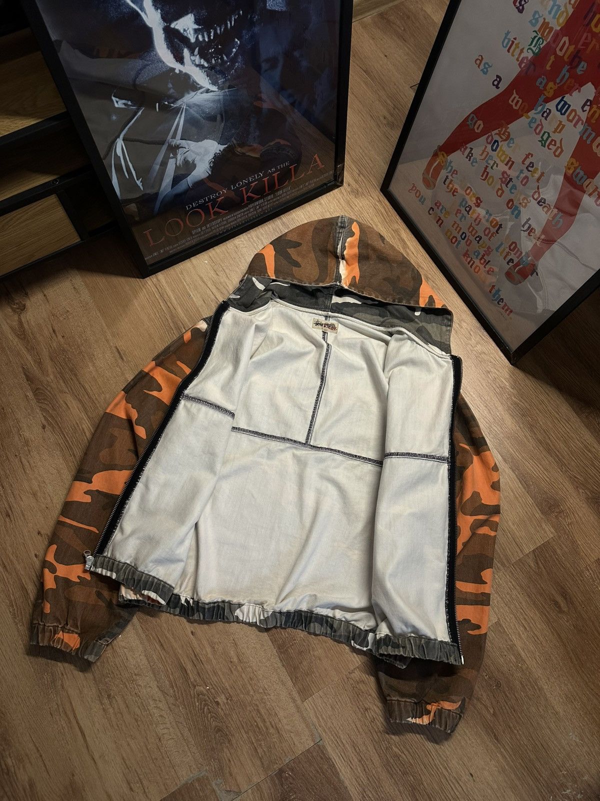 Stussy Stussy SS23 Spray Dye Work Jacket Orange Camo Size US XL / EU 56 / 4 - 4 Thumbnail