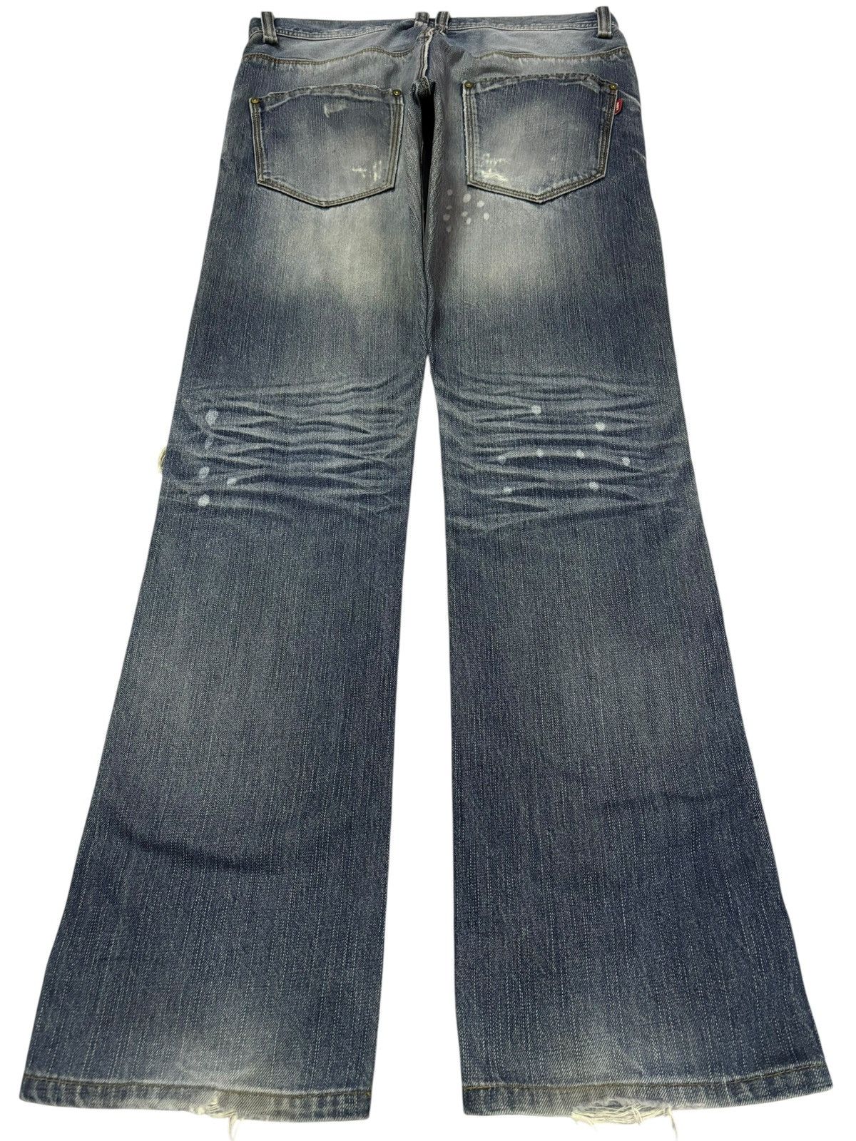 Gap Vtg Navy Japan Grunge Paint Splash Distressed Jeans Size US 32 / EU 48 - 2 Thumbnail
