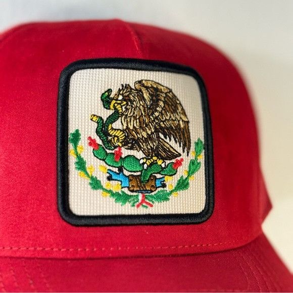 Designer NEW MEXICO SEAL PATCH RED SEUDE TRUCKER MESH CAP HAT Size ONE SIZE - 6 Thumbnail