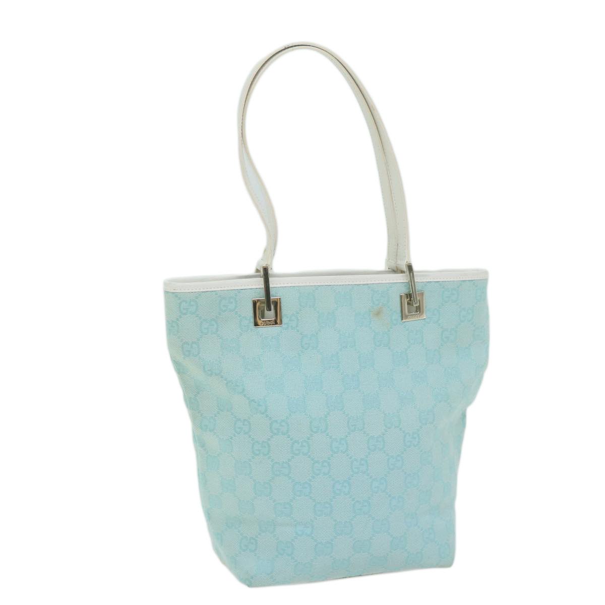 Gg Canvas Blue Canvas Tote Bag (Pre-Owned)