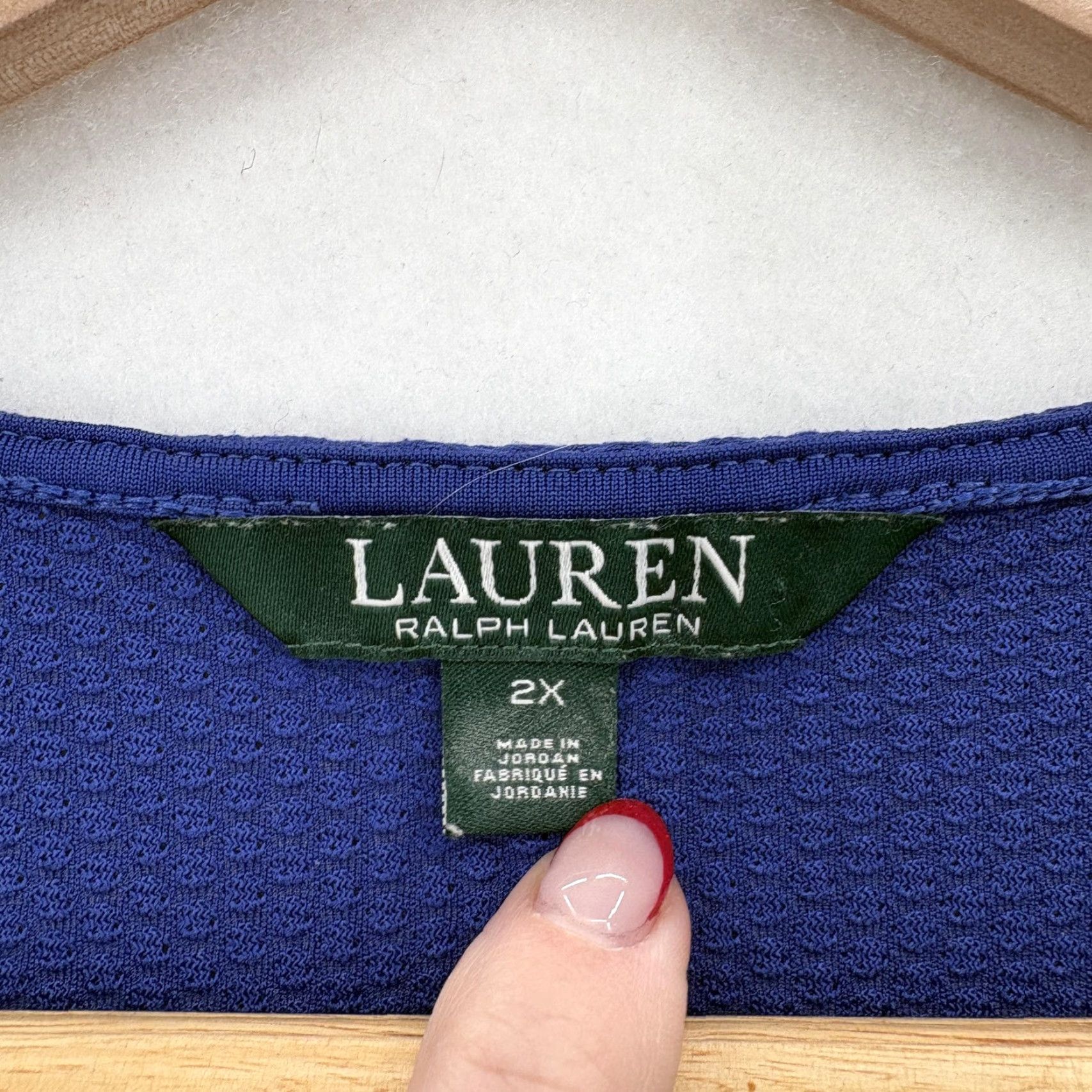 Ralph Lauren Lauren Ralph Lauren Pullover Womens 2X Blue Black Half Zip Textured Knit Top Size XXL / US 16-18 / IT 52-54 - 4 Thumbnail