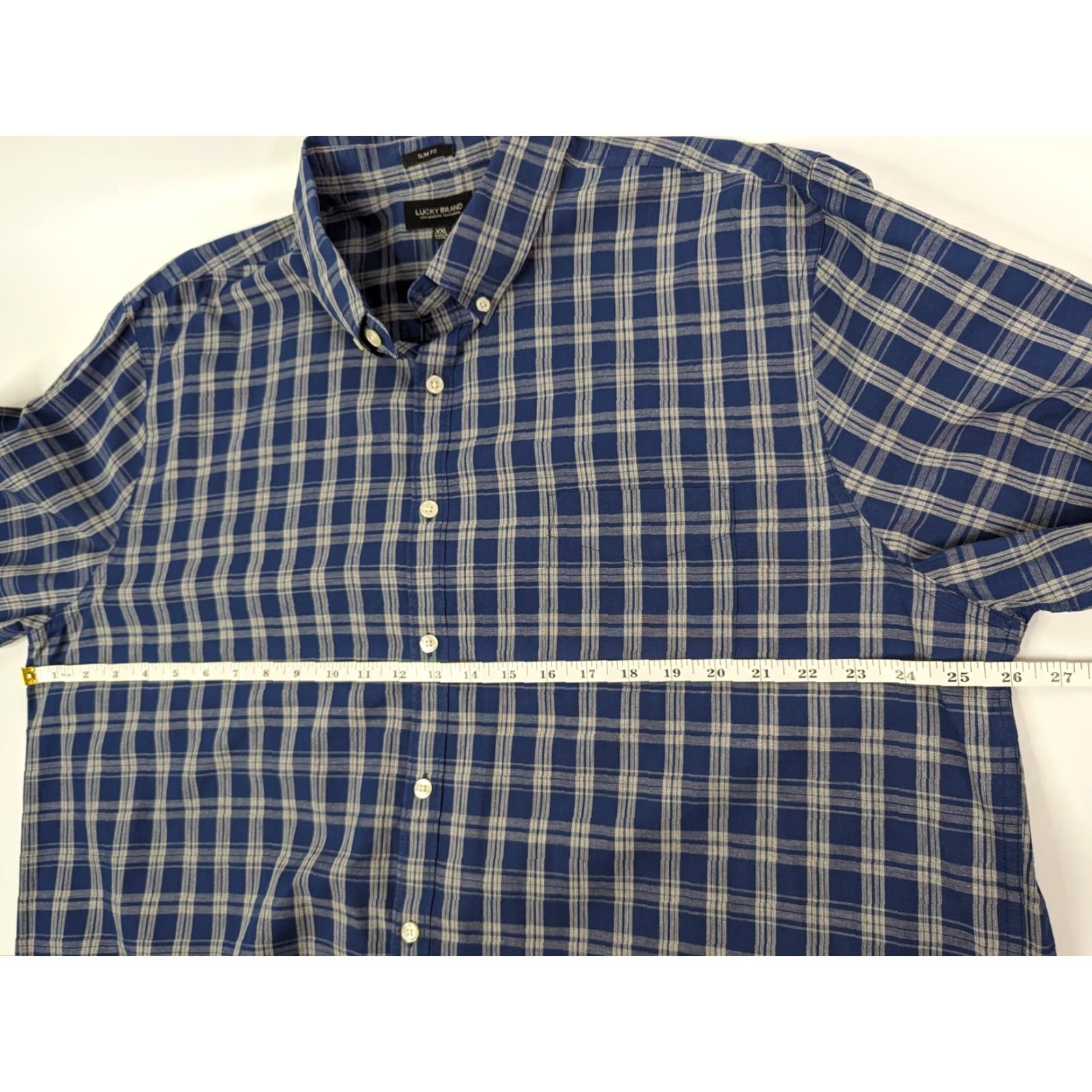 Lucky Brand Lucky Brand Blue Plaid Slim Fit Long Sleeve Button Down Shirt Men's 2XL Cotton Size US XXL / EU 58 / 5 - 7 Thumbnail