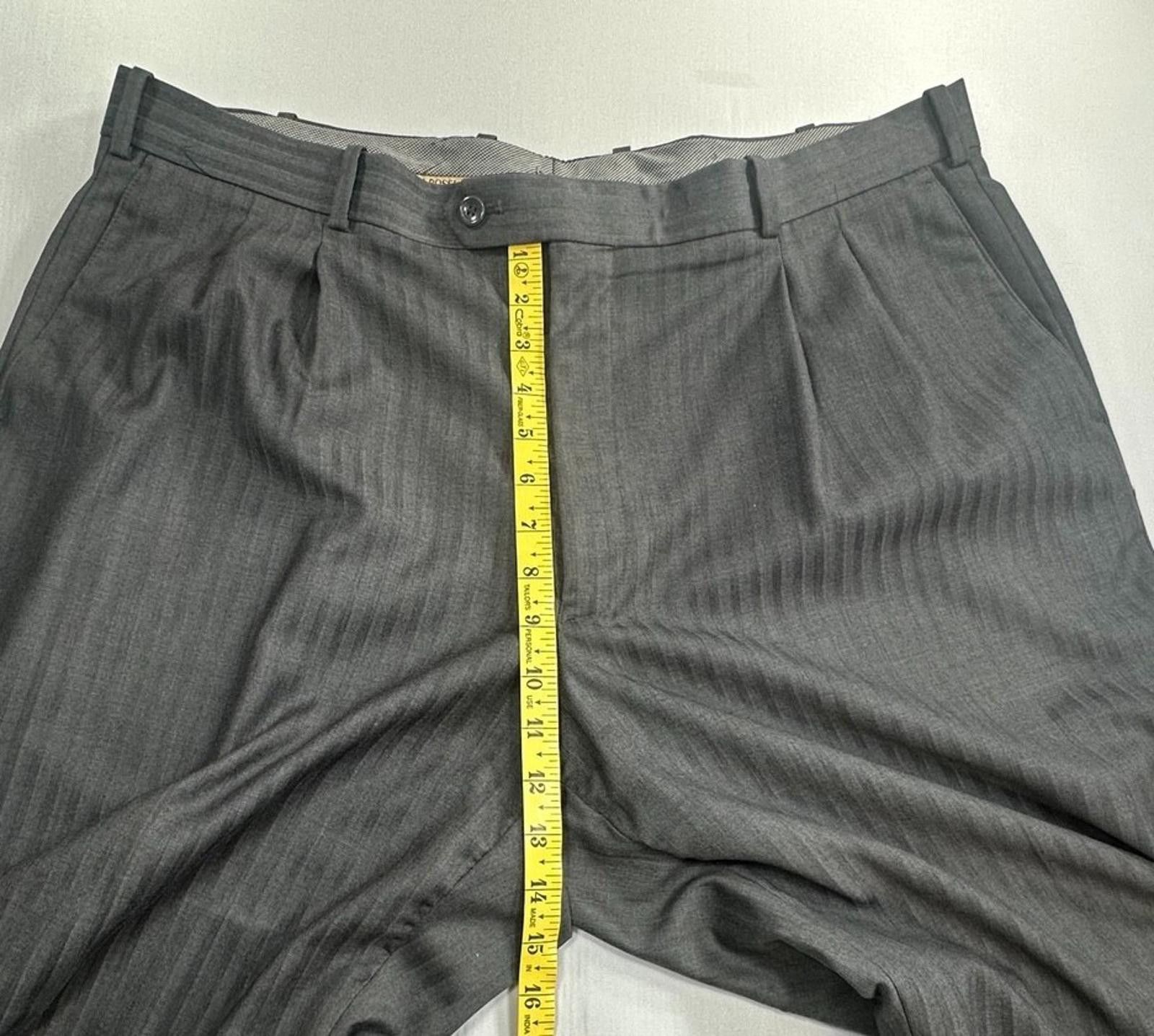 Other Luca Rossi Pleated Pinstripe Gray Dress Pants Men's 40/34 Size US 40 / EU 56 - 6 Thumbnail