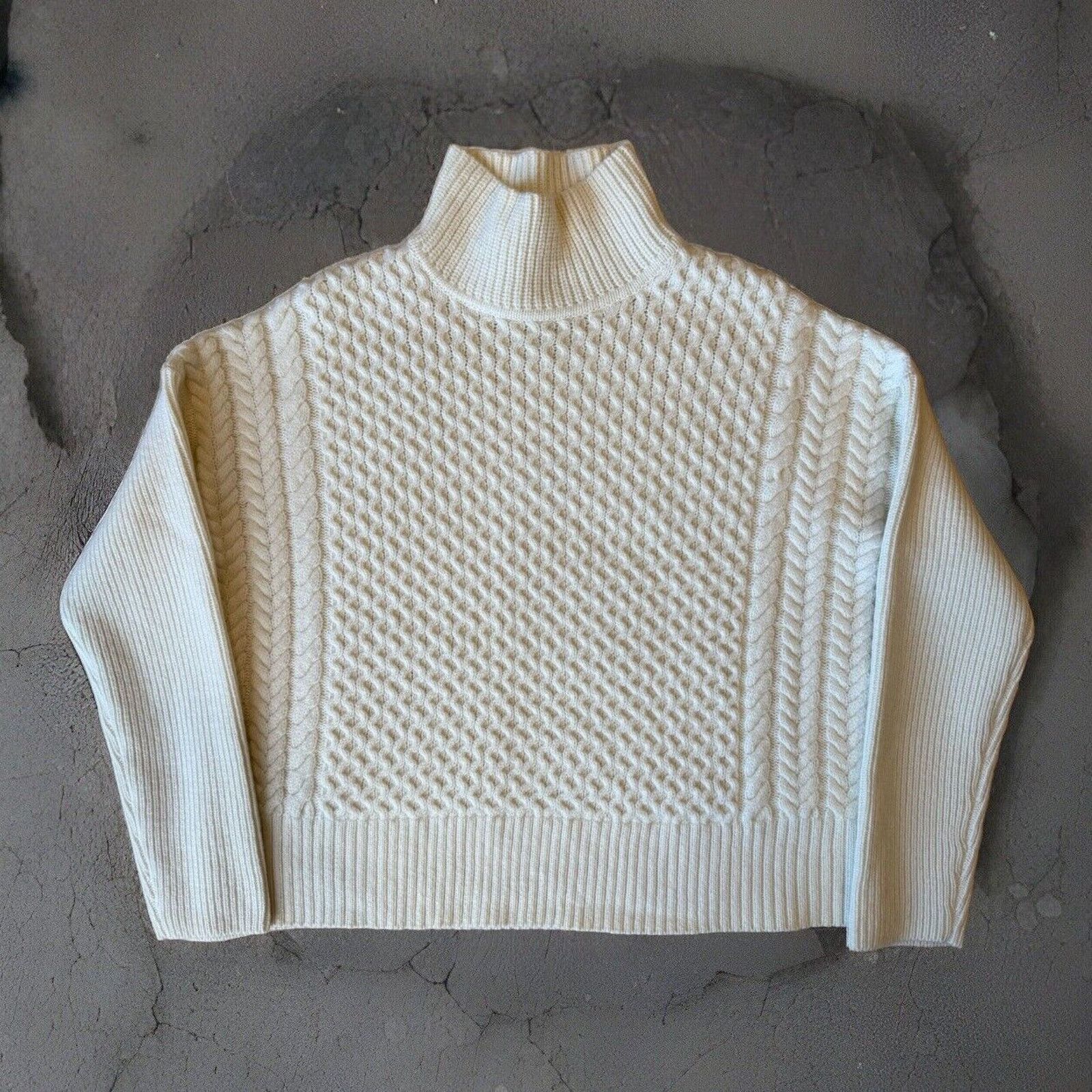 Sezane AYR Le Square Sweater Women's S Ivory Wool Knit Glam Size S / US 4 / IT 40 - 1 Thumbnail