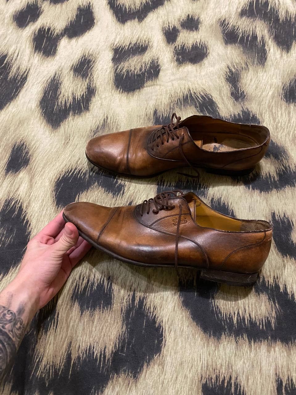 Gucci Gucci Leather Lace-Up Derby Shoe Size US 8 / EU 41 - 2 Thumbnail