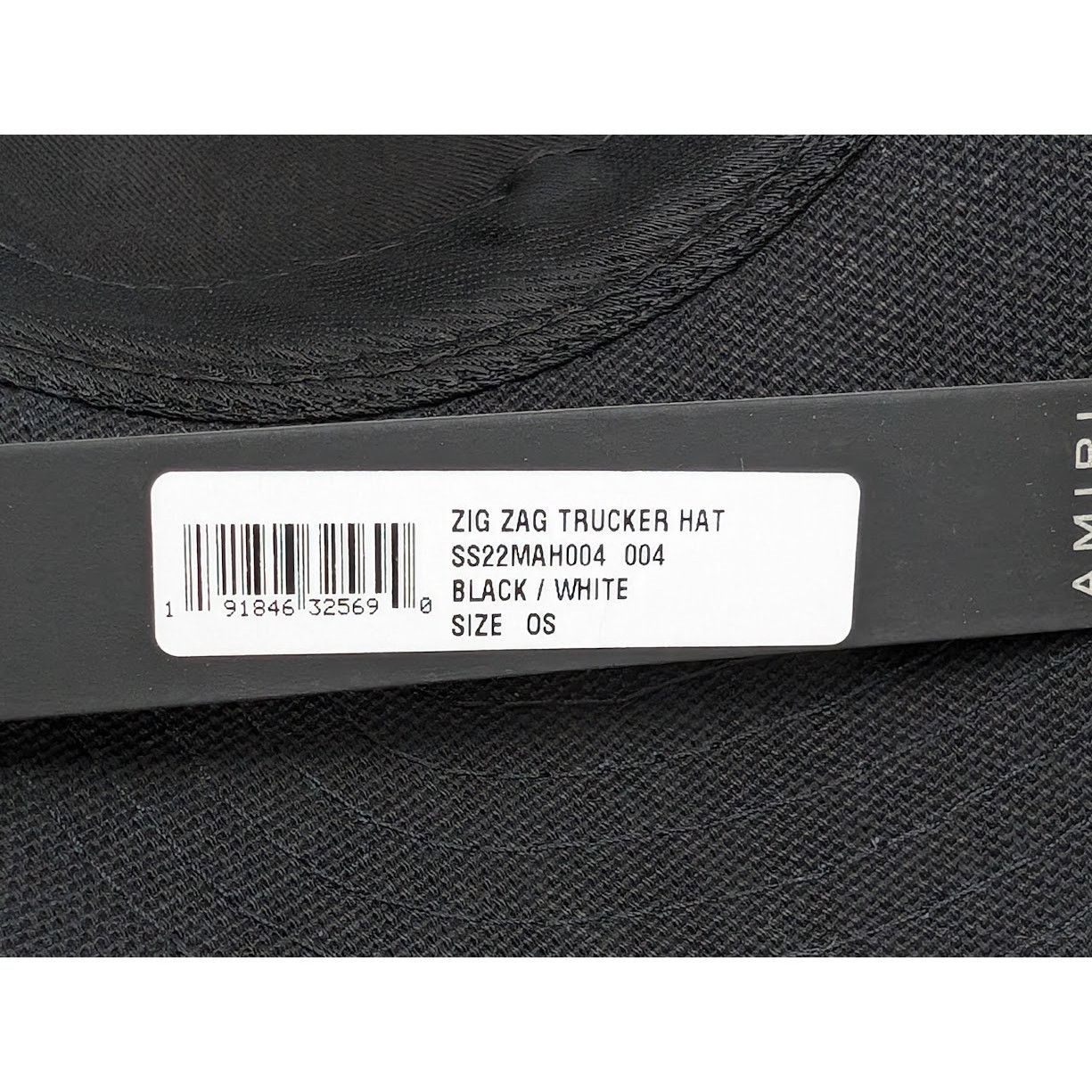 Amiri o1rshd1 Q:5 / Size: OS / Zig Zag Trucker Hat / Cap in Black Size ONE SIZE - 21 Thumbnail