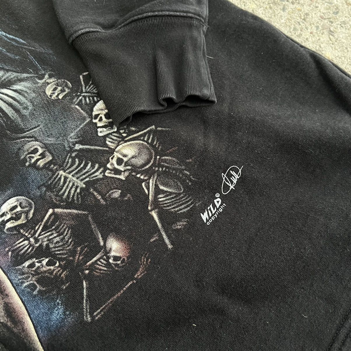 Vintage Y2K grunge zip up sweatshirt goth emo opium Size US XL / EU 56 / 4 - 4 Thumbnail