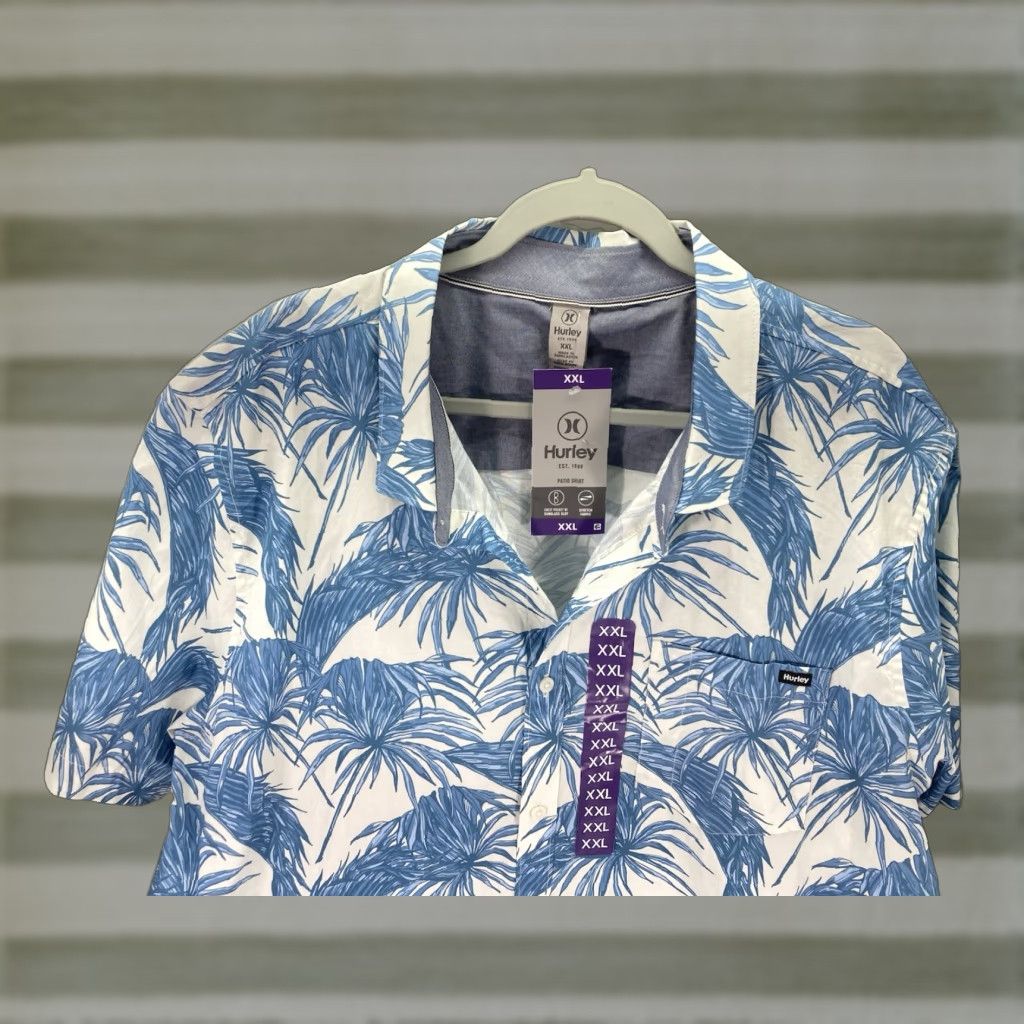 Hurley Hurley Patio Cabana Shirt Men 2XL Blue AOP Floral Button Short Sleeve Casual NWT Size US XXL / EU 58 / 5 - 1 Thumbnail