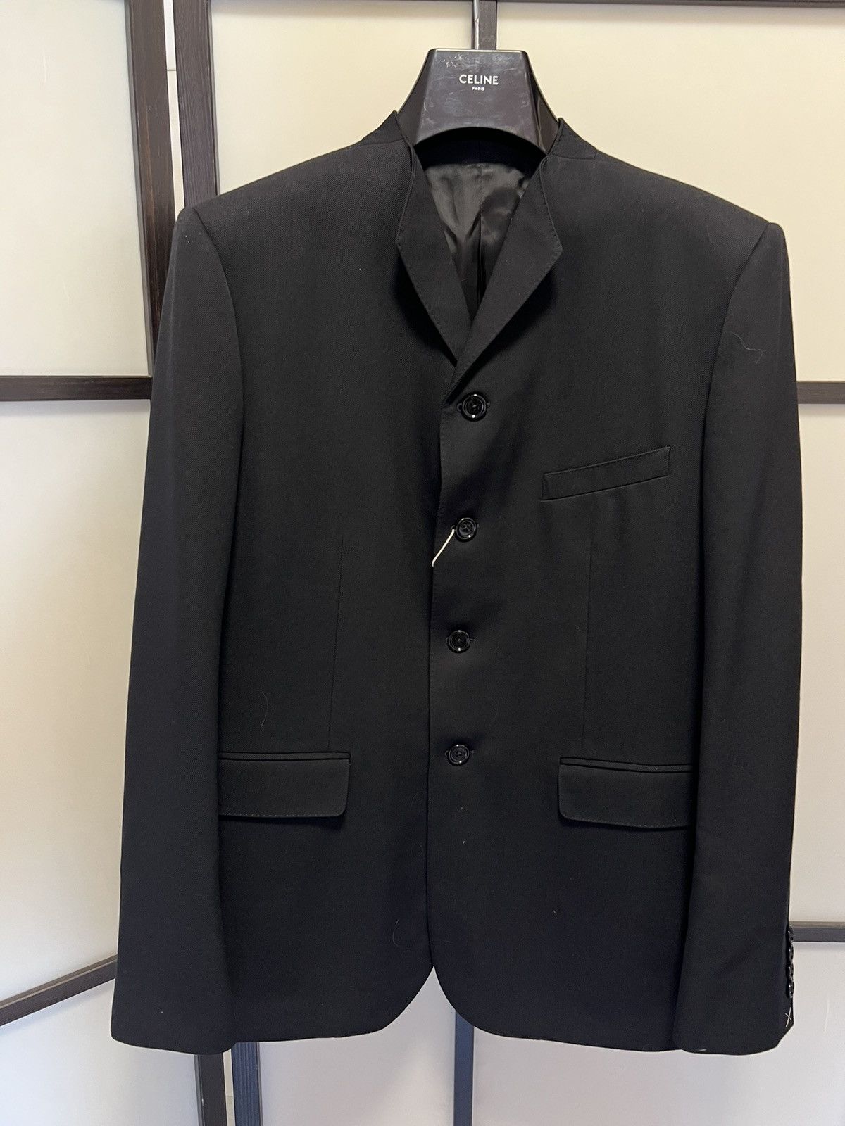 Celine RARE - FW24 Wing Collar Diagonal Wool Jacket 54 Size 54R - 3 Thumbnail