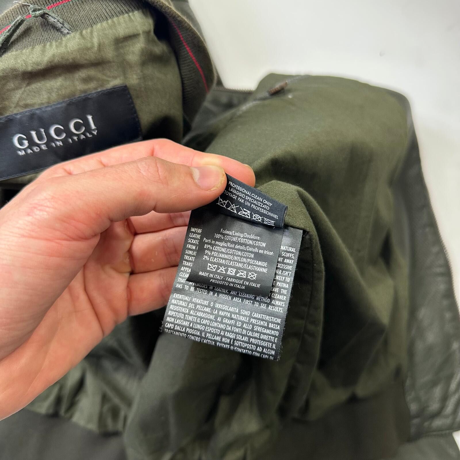 Gucci Gucci Tom Ford 00’s Perforated Nappa Leather Green Bomber L Size US L / EU 52-54 / 3 - 10 Thumbnail