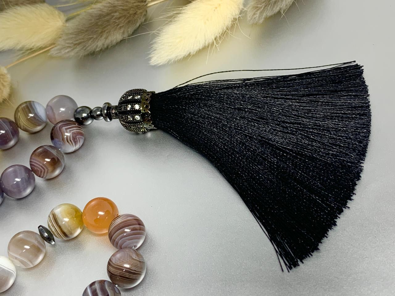 Sterling Silver Author's Work,New,Islamic Prayer 33 Beads,Natural Stone Size ONE SIZE - 3 Thumbnail